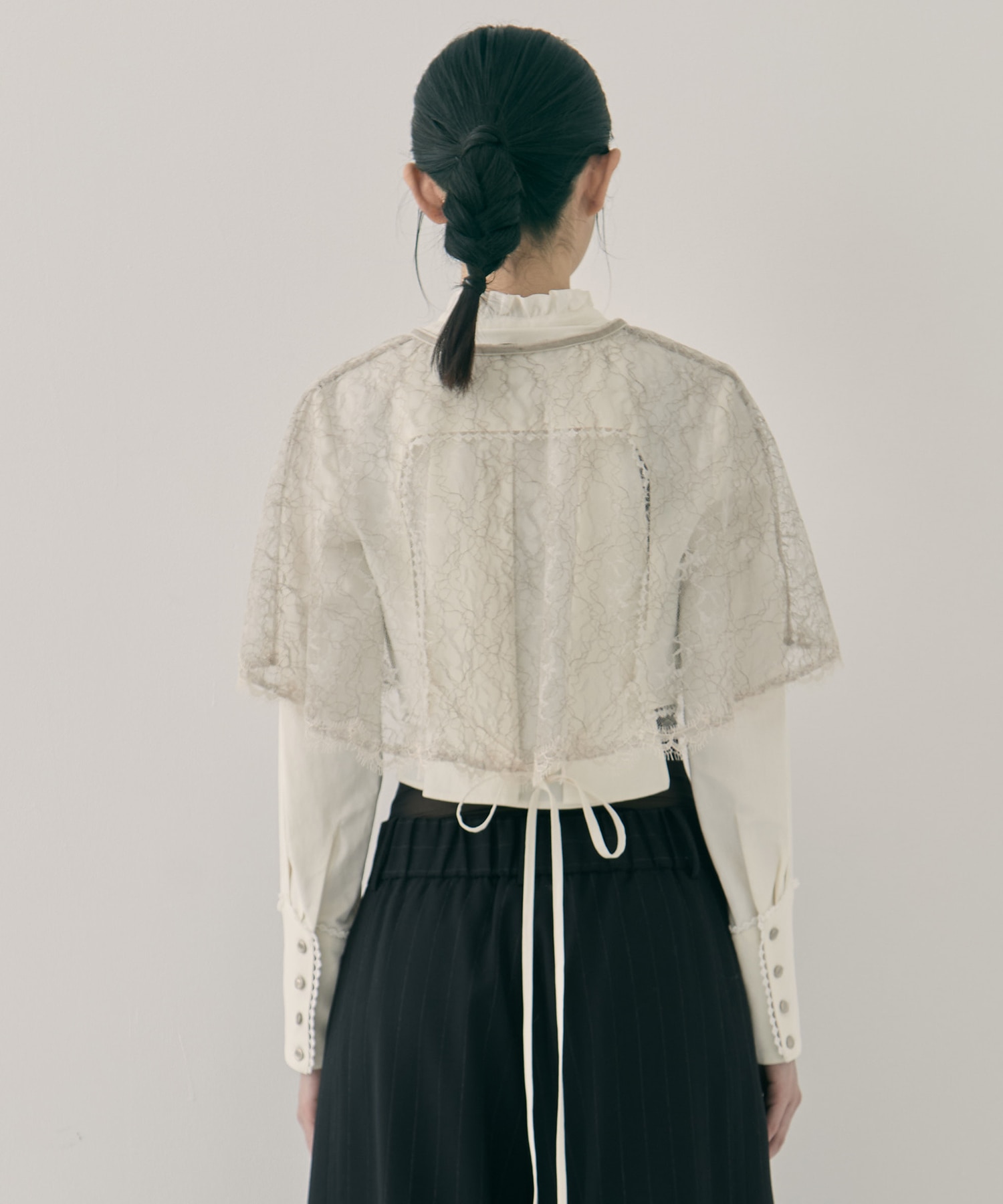 flower lace velvet ribbon cape tanakadaisuke