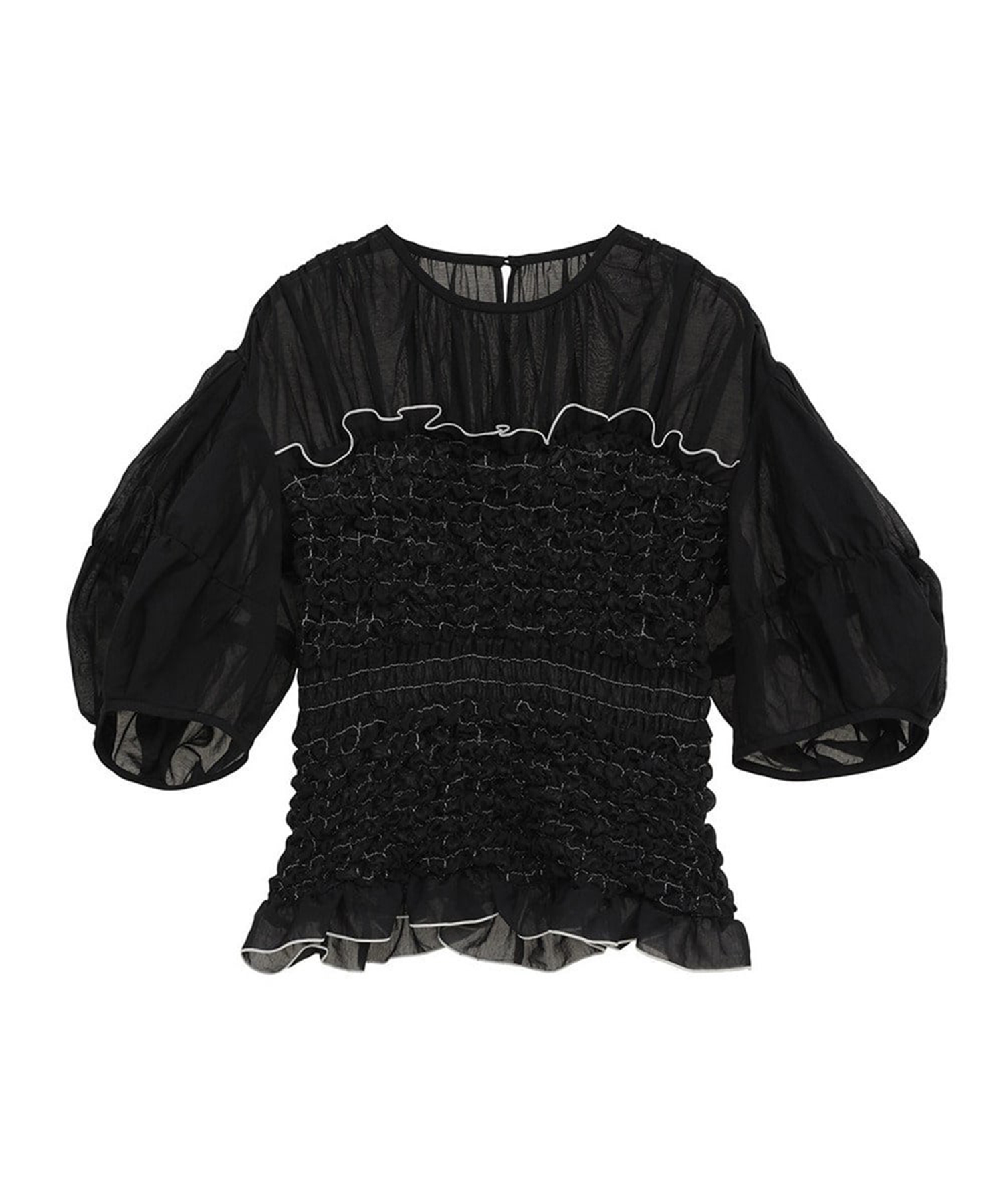 COLOR STITCHED SHIRRING TOPS CLANE