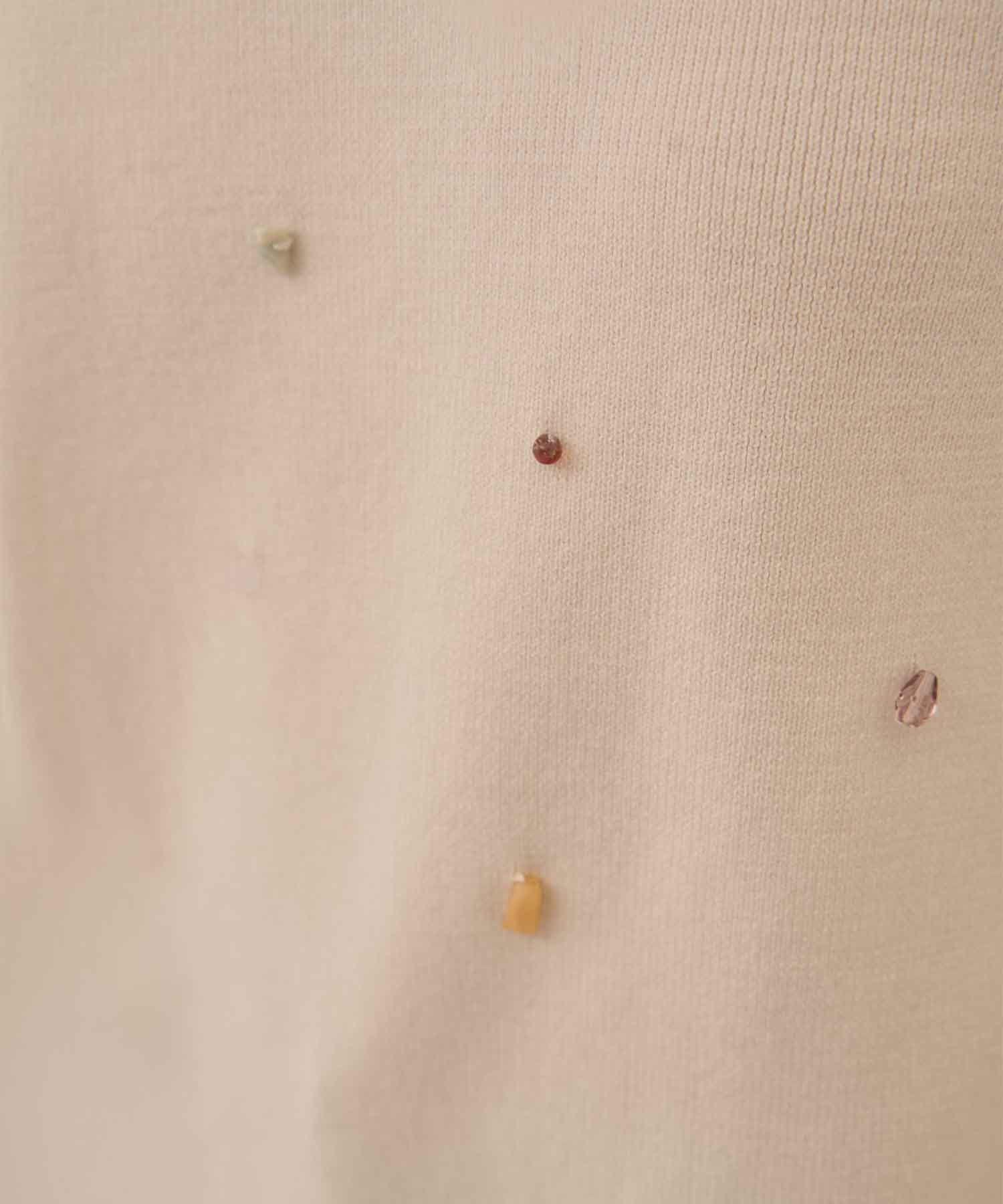 Aila glass beads& ores knit pullover AKIRANAKA
