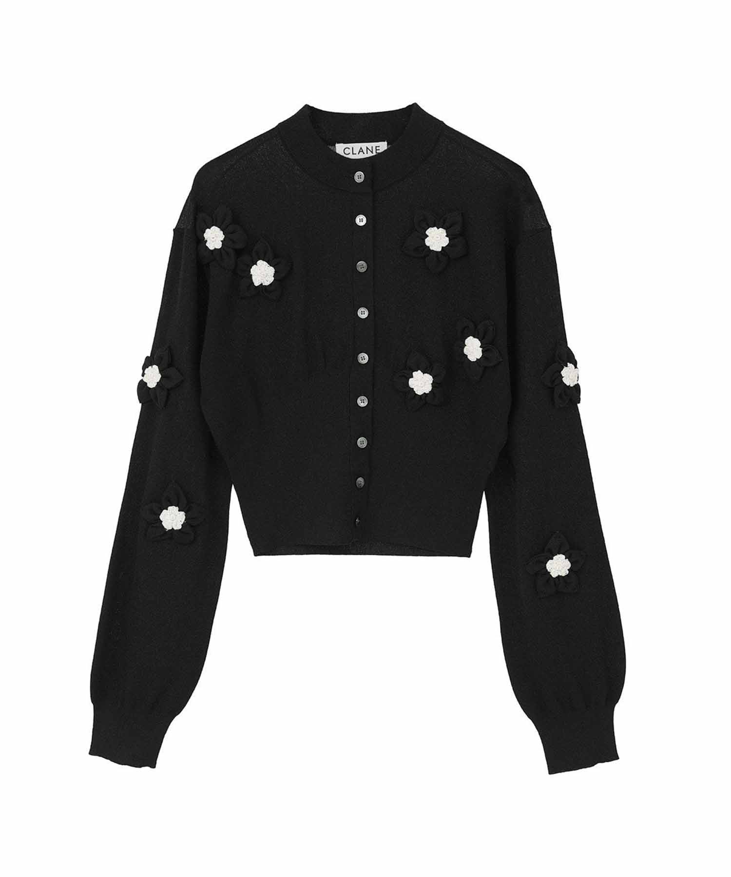 FLOWER MOTIF KNIT CARDIGAN CLANE