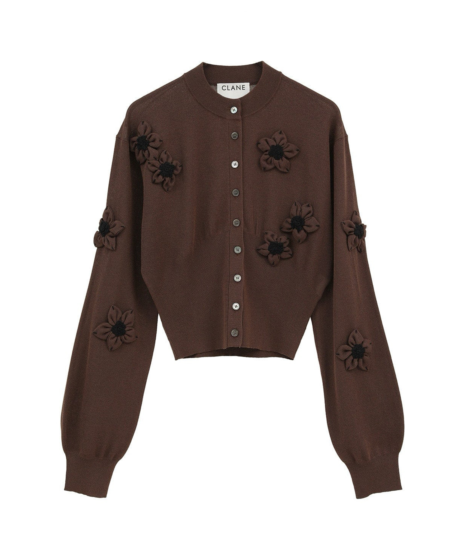 FLOWER MOTIF KNIT CARDIGAN CLANE