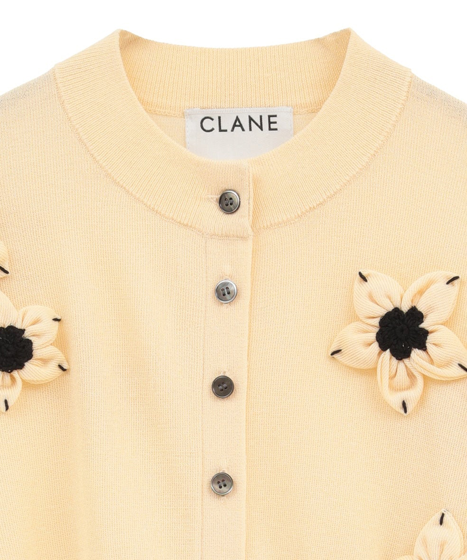 FLOWER MOTIF KNIT CARDIGAN CLANE