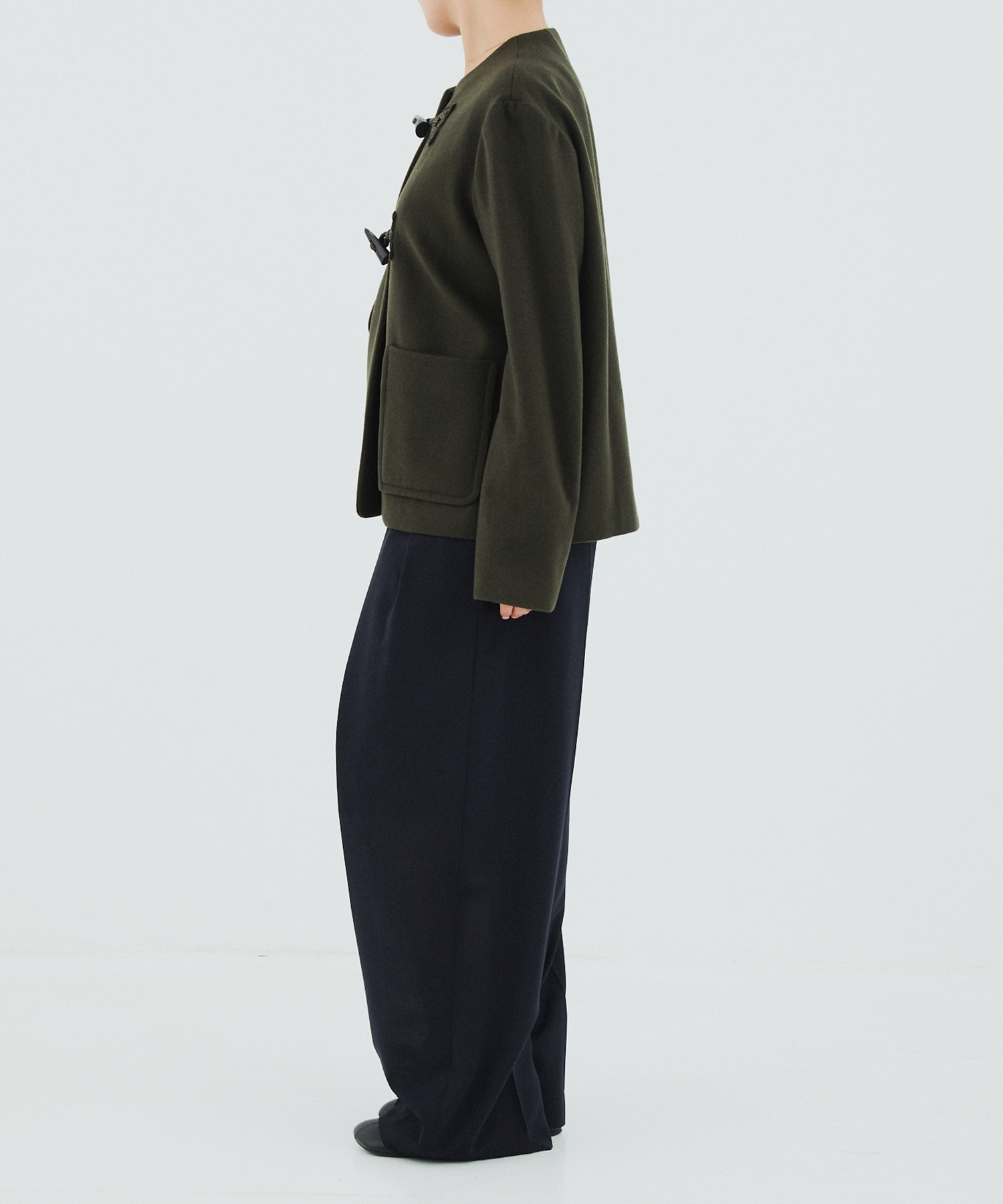 Cording Embroidery Short Duffle Coat Mame Kurogouchi