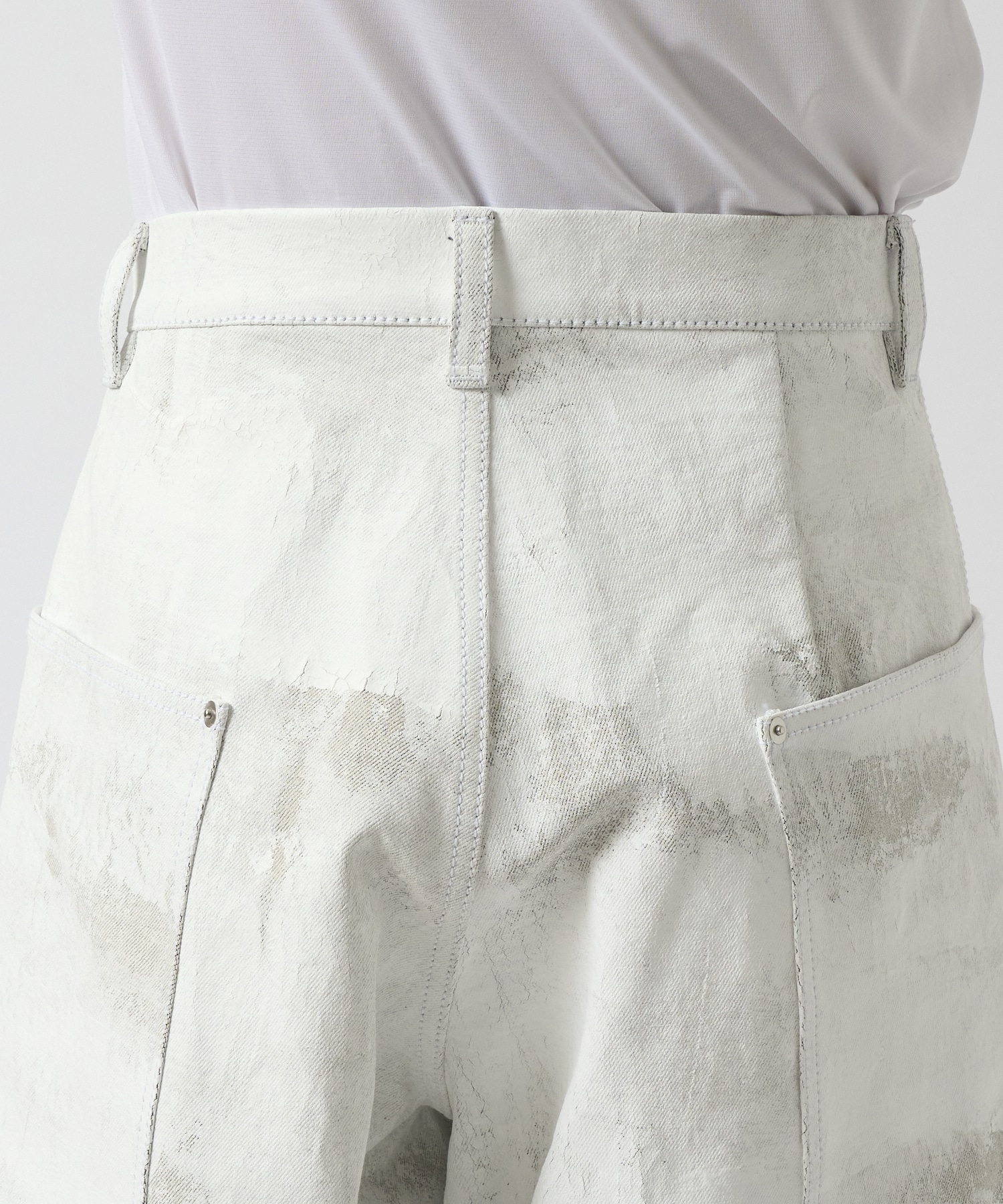 Side Pocket Wide Pants(White Hand Painting) Nomat