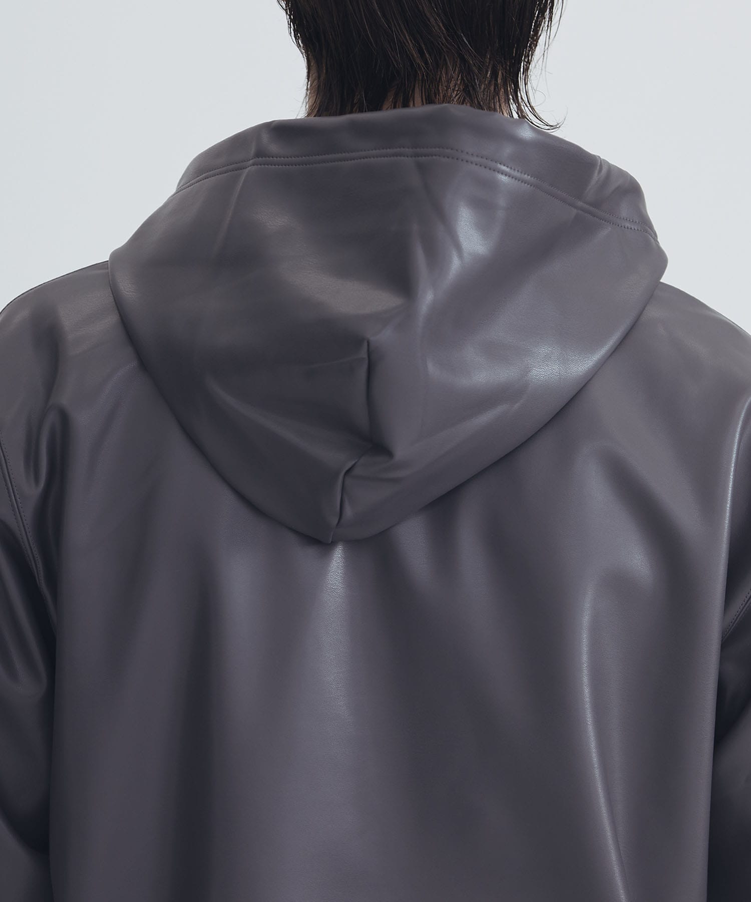 STRETCH VEGAN LEATHER HOODIE JOHN LAWRENCE SULLIVAN