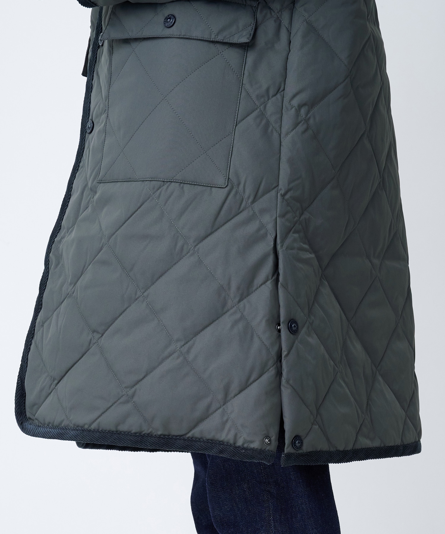 PIPING HOOD LONG DOWN COAT TAION/TAION EXTRA