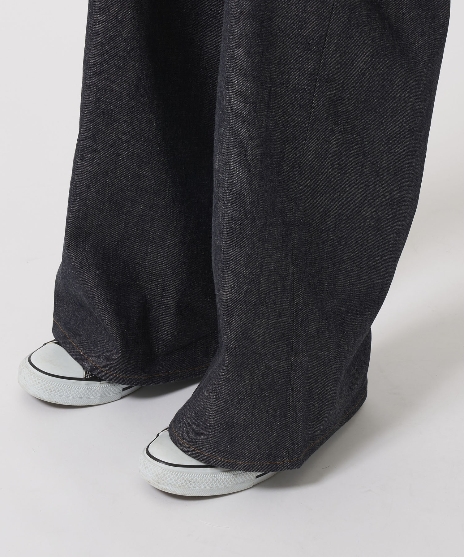 MODERN WIDE DENIM TROUSERS SUGARHILL