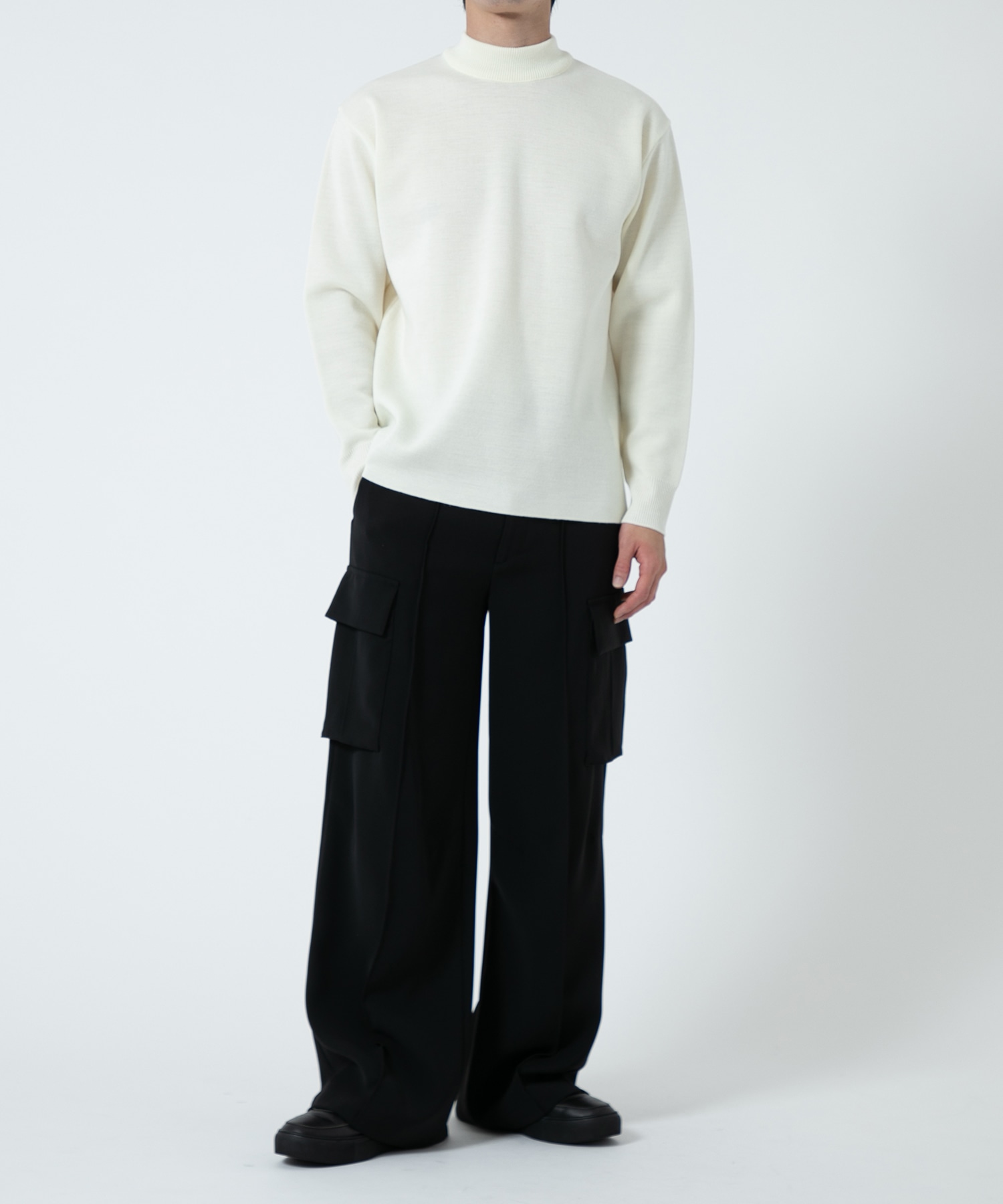 WOOL MILANO RIB MOCK NECK KNIT STUDIOUS