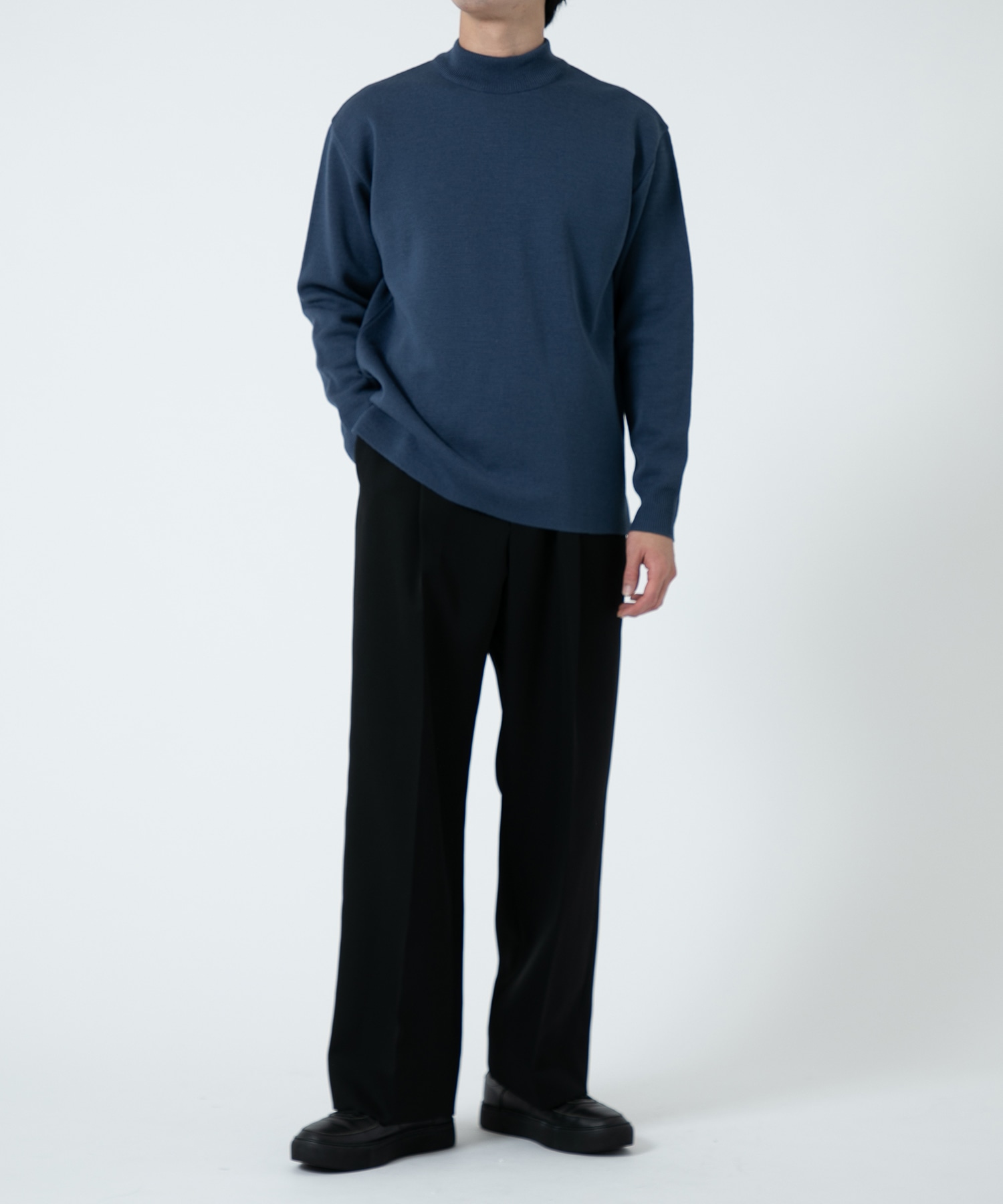 WOOL MILANO RIB MOCK NECK KNIT STUDIOUS