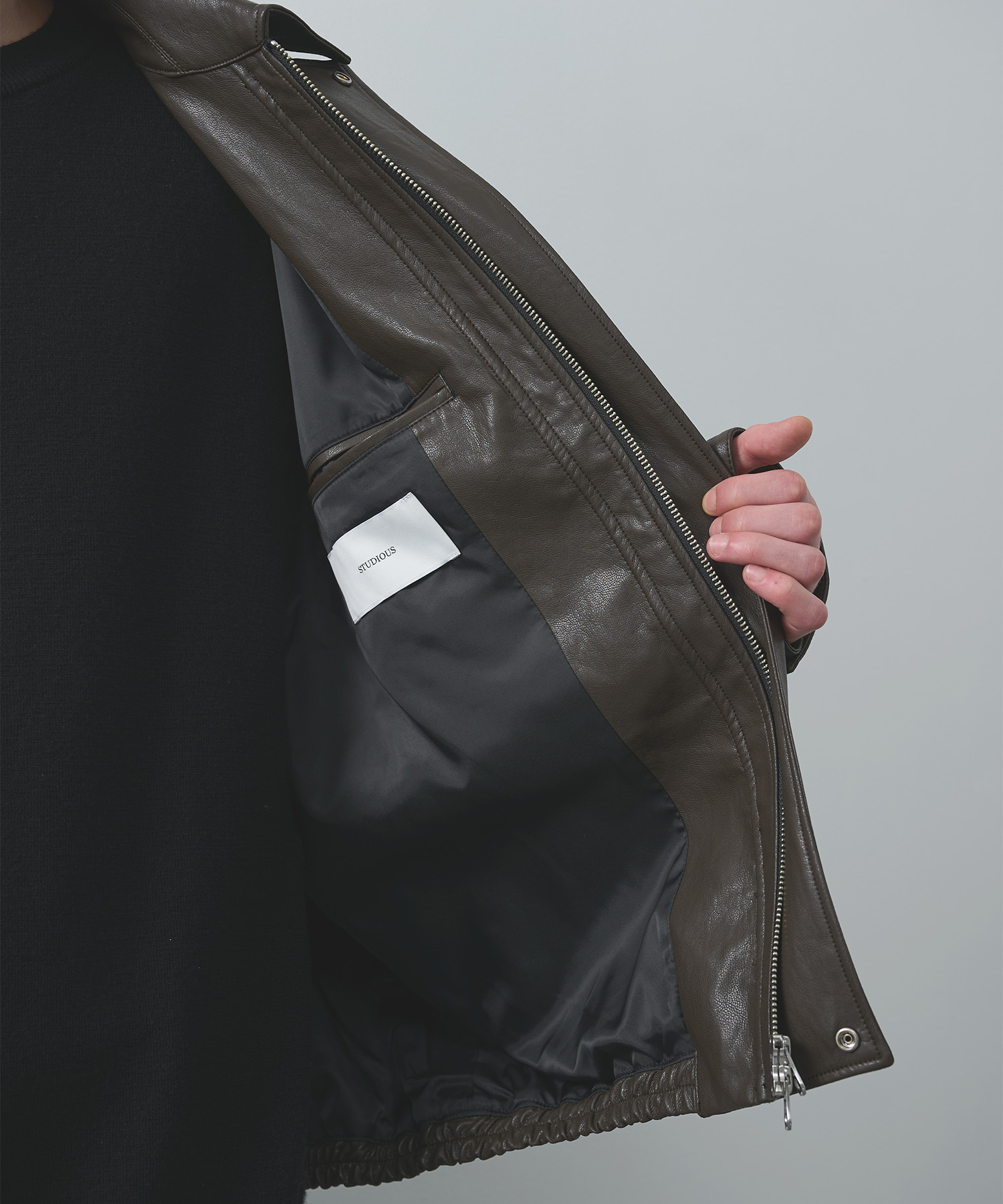 MODERN LEATHER BLOUSON STUDIOUS