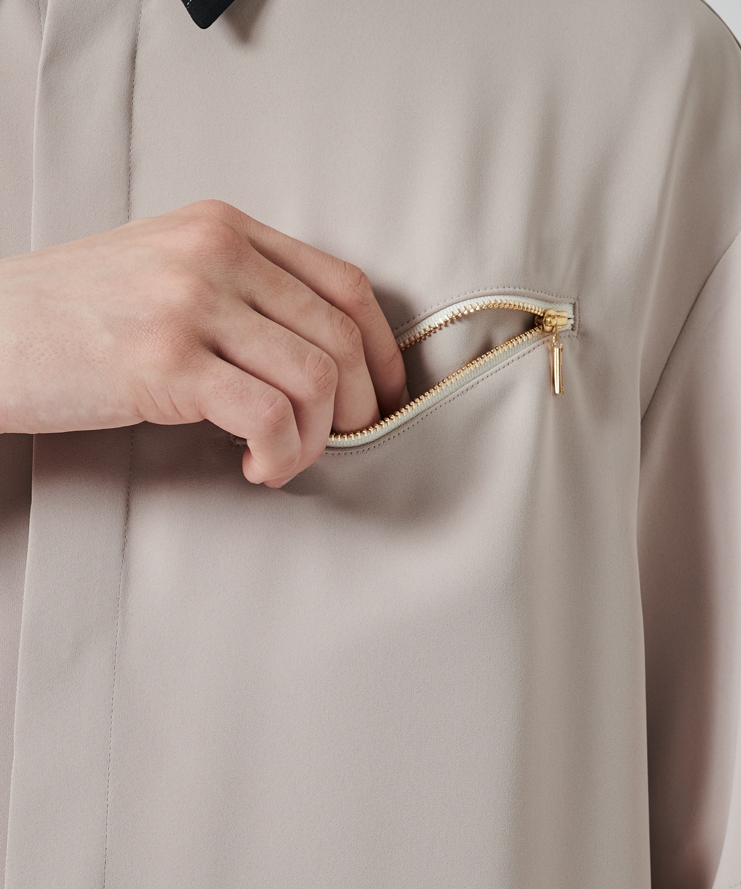 Double Satin Bi Color Short Sleeve Shirt CULLNI