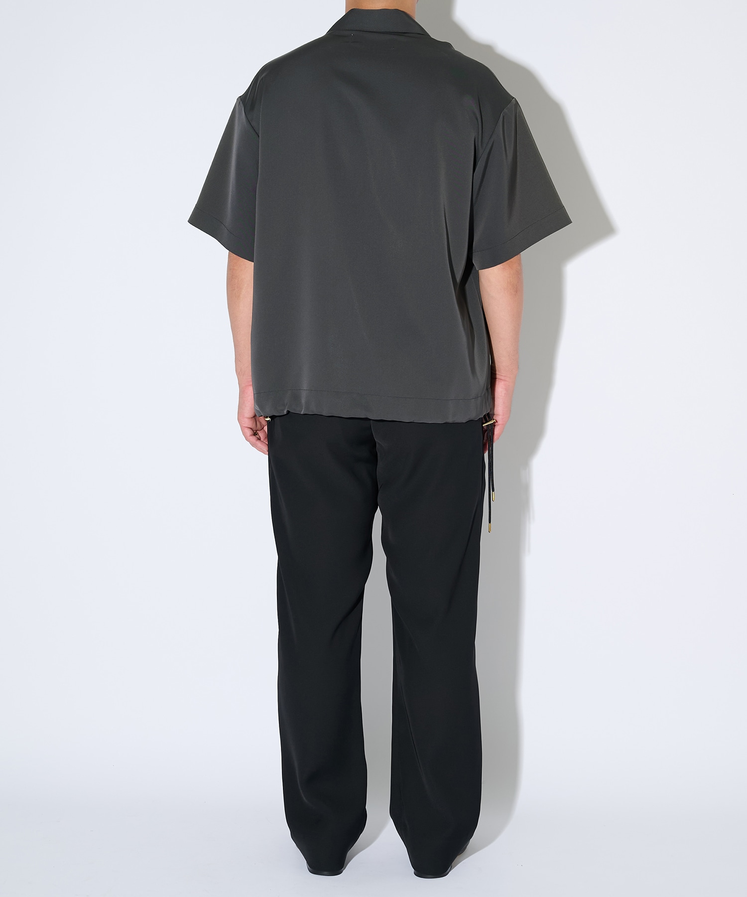 Dry Double Satin 1Tuck Pant with Long Belt CULLNI