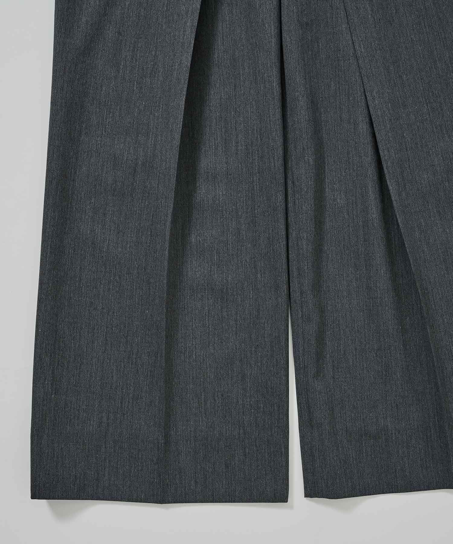 別注 SUMMER WOOL GABARDINE FOLDED WIDE TROUSERS JOHN LAWRENCE SULLIVAN