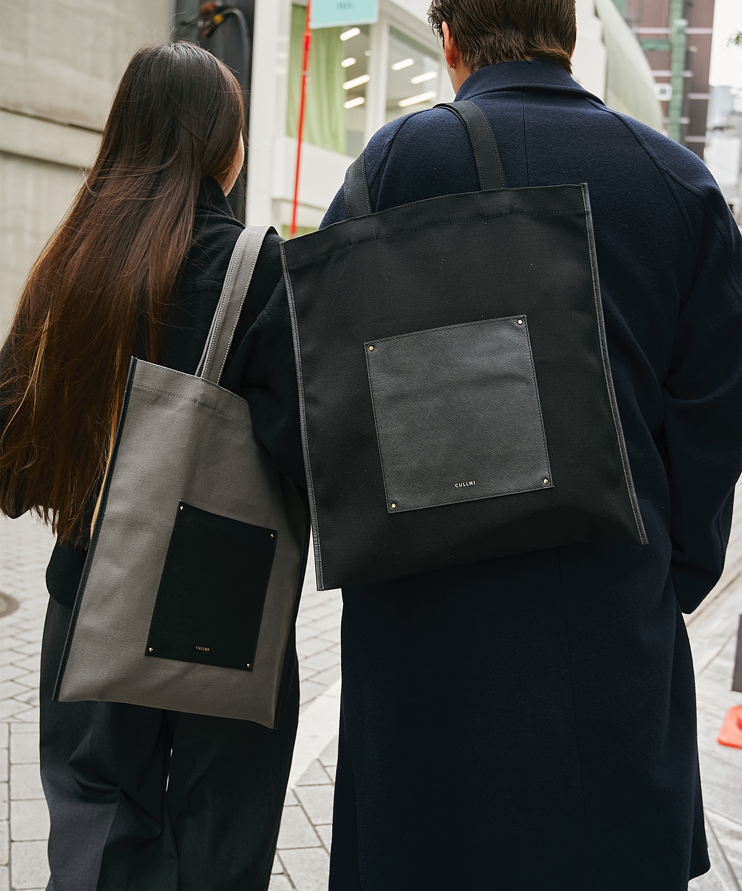 別注Leather Pocket Canvas Eco Tote CULLNI
