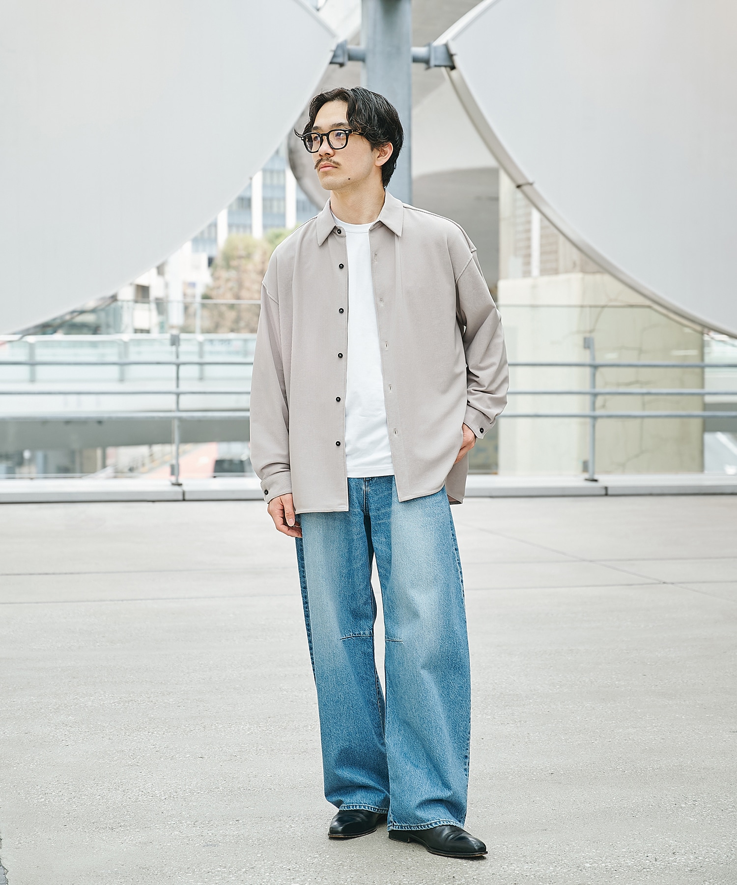 ナロープリーツリラックスシャツ STUDIOUS