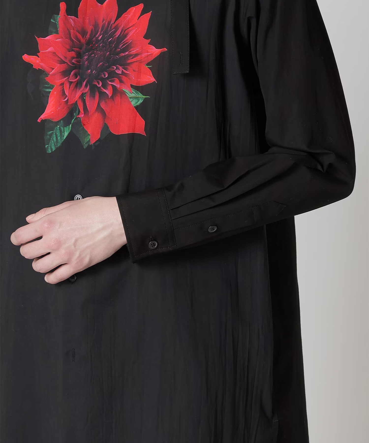 OVERSIZED SILHOUETTE SHIRT IN BROAD AND CELLULOSE BLACK DAHL Y's for men