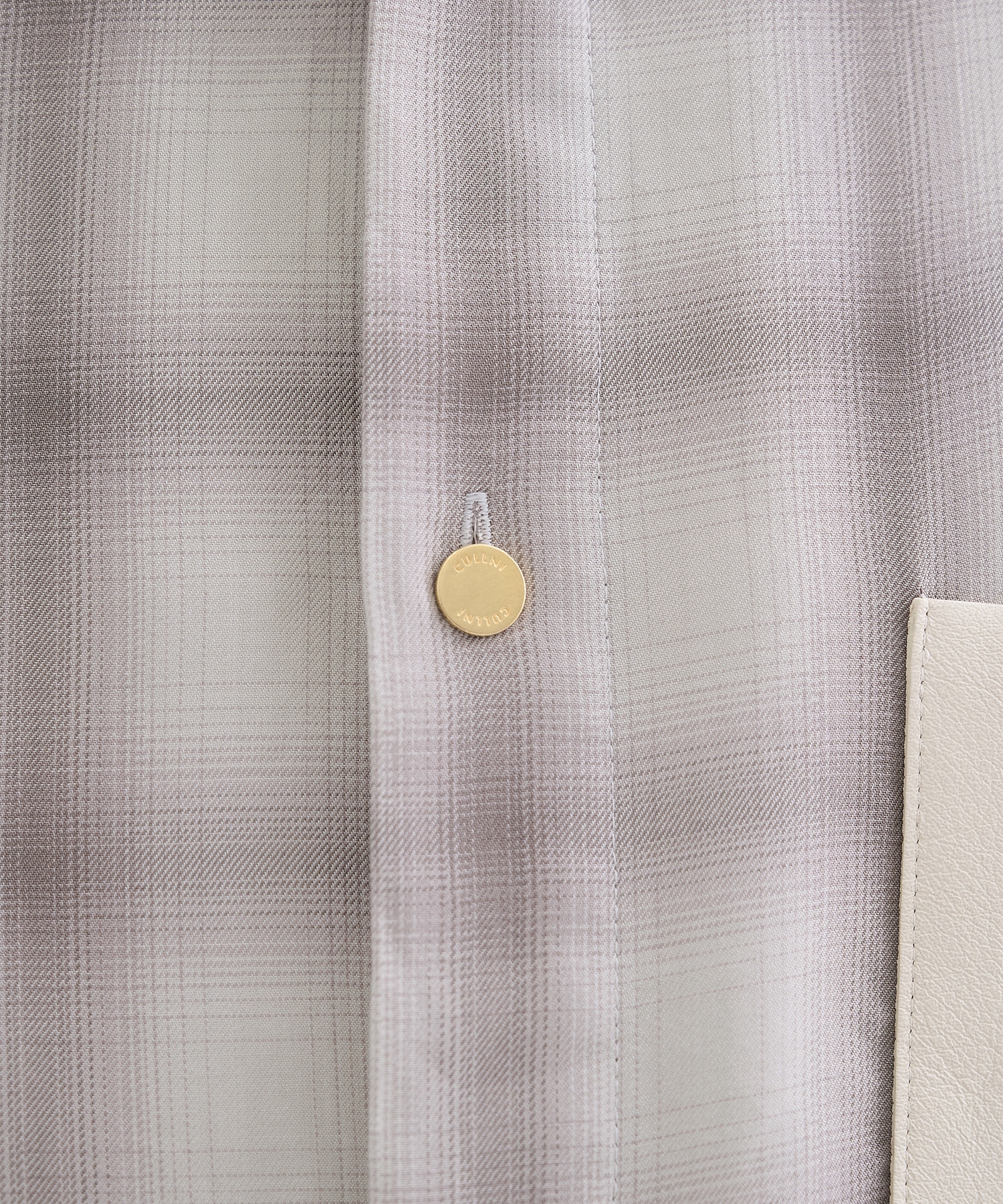 別注 Leather Pocket L/S Check Shirts CULLNI