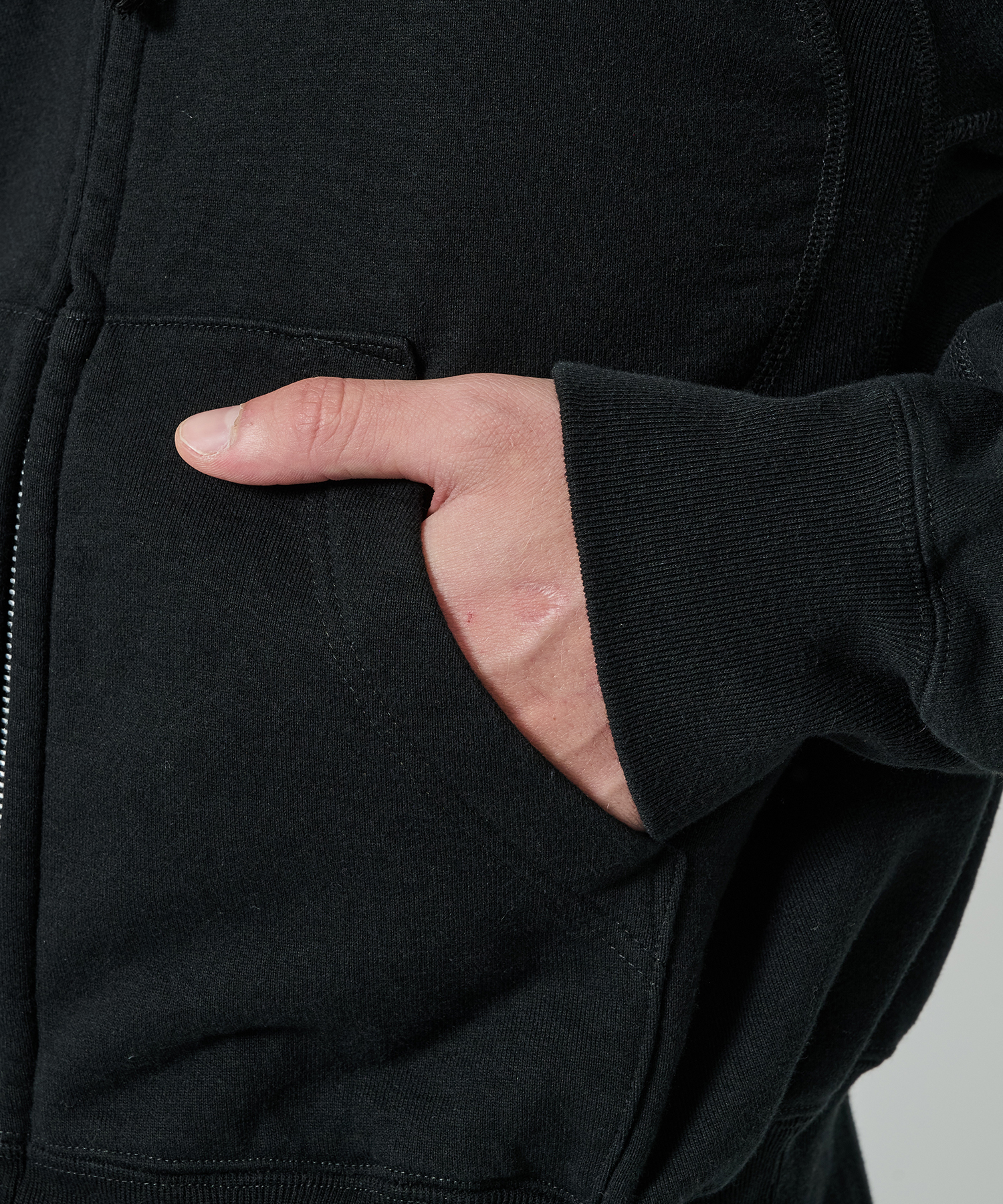 PANELLED ZIP UP HOODIE NVRFRGT
