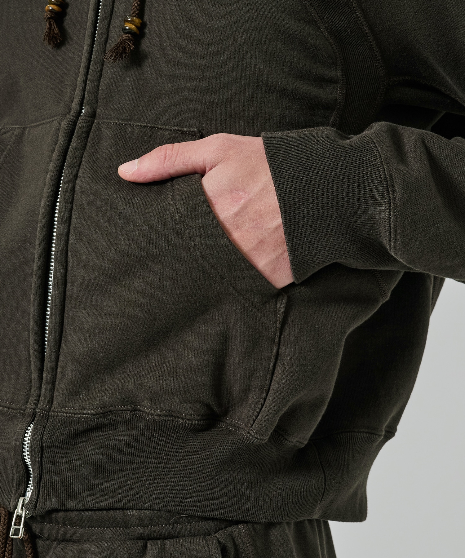 PANELLED ZIP UP HOODIE NVRFRGT