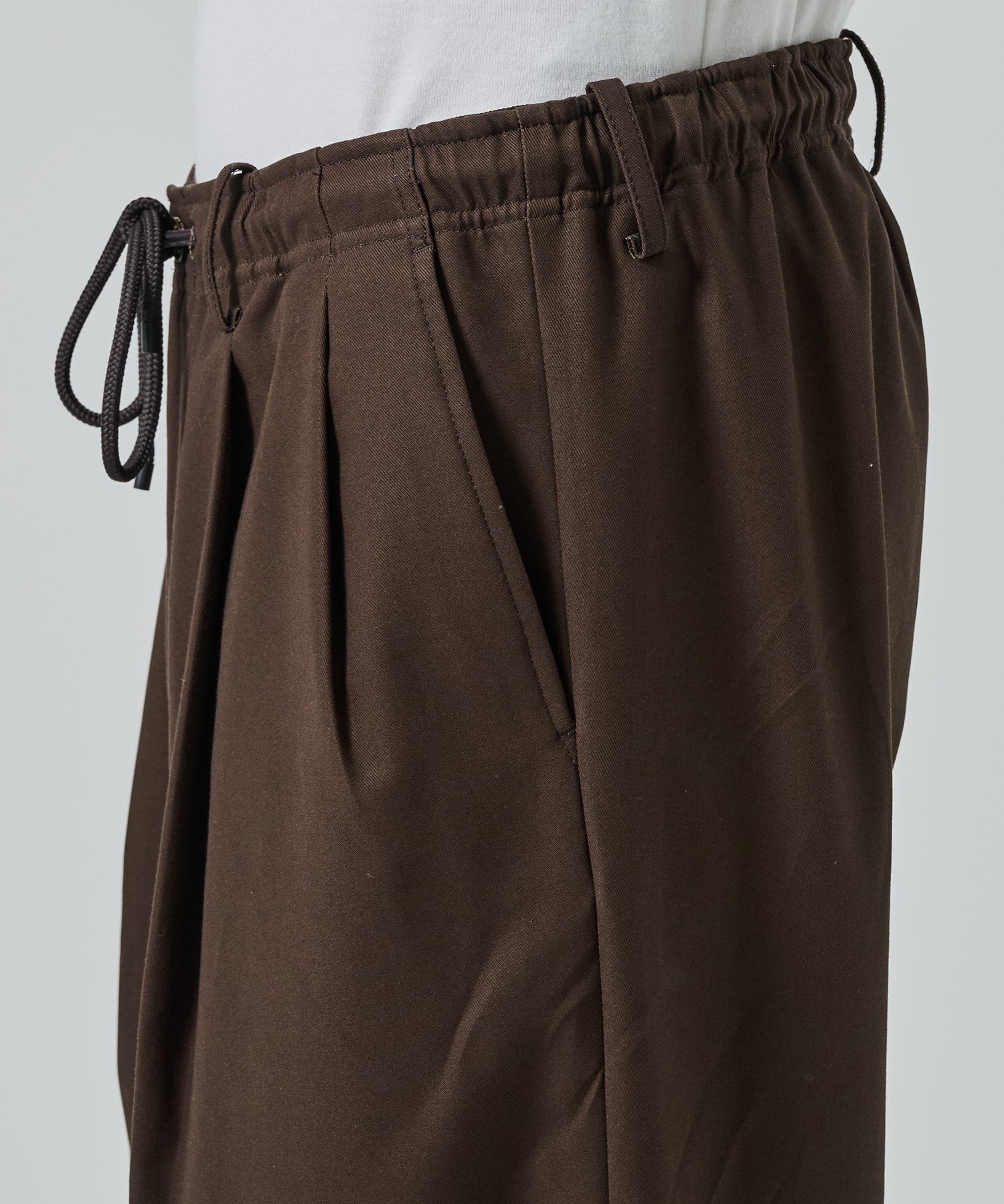 オーガニックコットン 40/2 ギャバジン / ダブルプリーテッドイージートラウザーズ MARKAWARE/marka