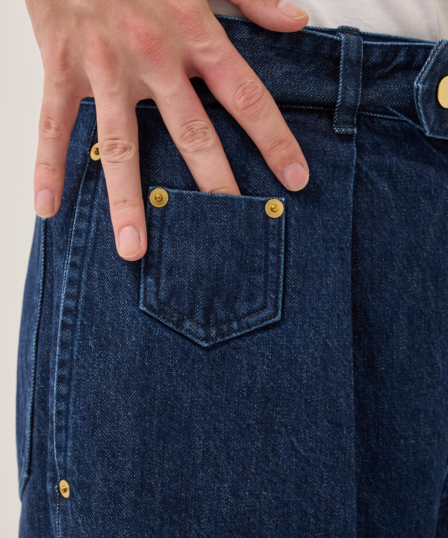 Barrel 1Tuck Wide Denim Pants with Long Belt CULLNI