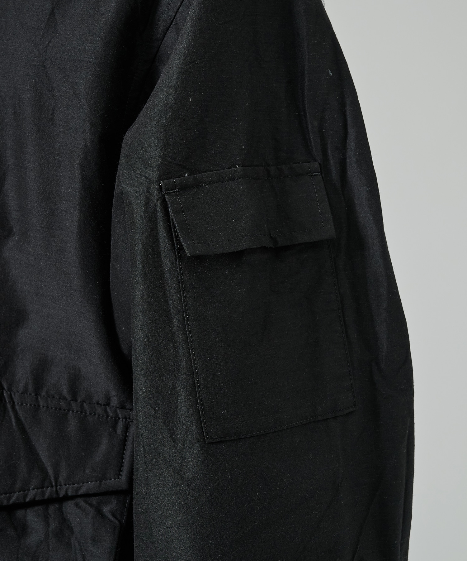 ウールシルク高密度タイプライター / フライトジャケット, Chambray Black MARKAWARE/marka