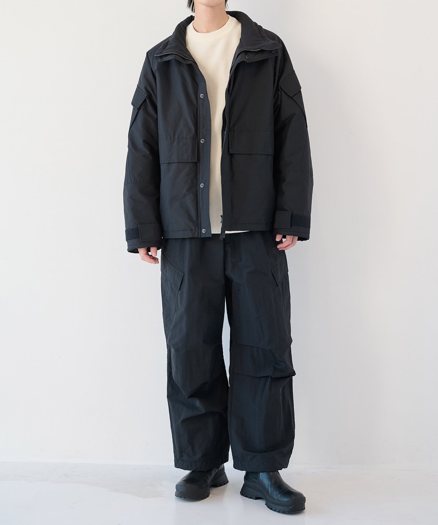 オーガニックコットンブラタクシルク高密度タイプライター / パフドECWCSジャケット MARKAWARE/marka