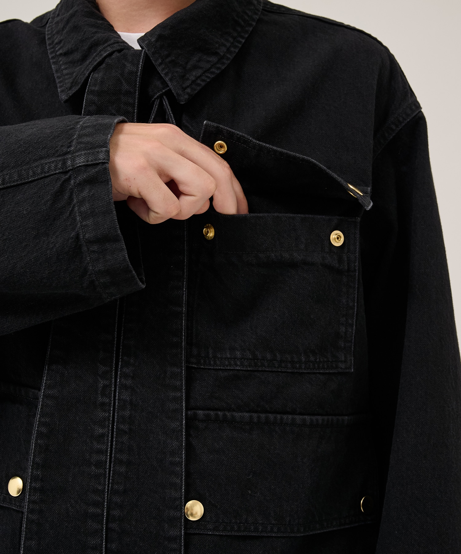 Big Flap Pocket Bow Tie Denim Jacket CULLNI