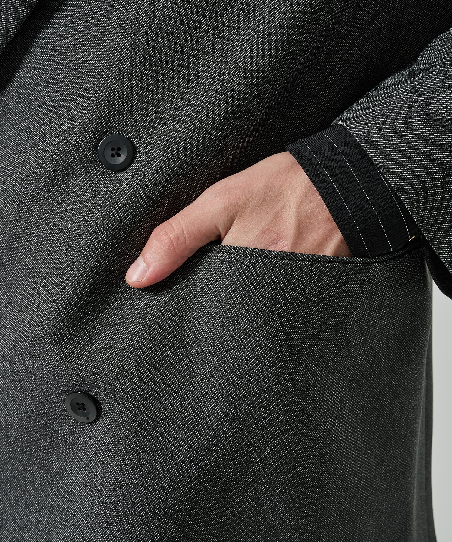 Faux Denim Slant Belt Tailored Jacket CULLNI