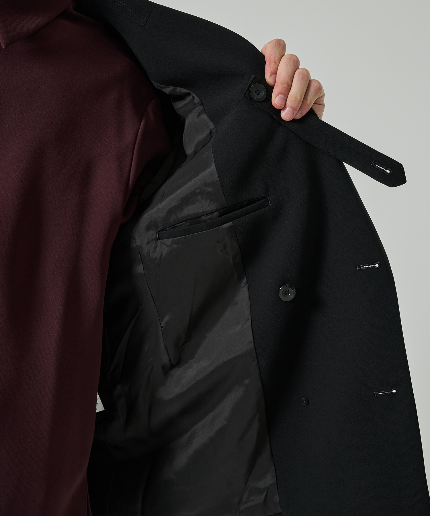Double Cloth Slant Belt Tailored Jacket CULLNI