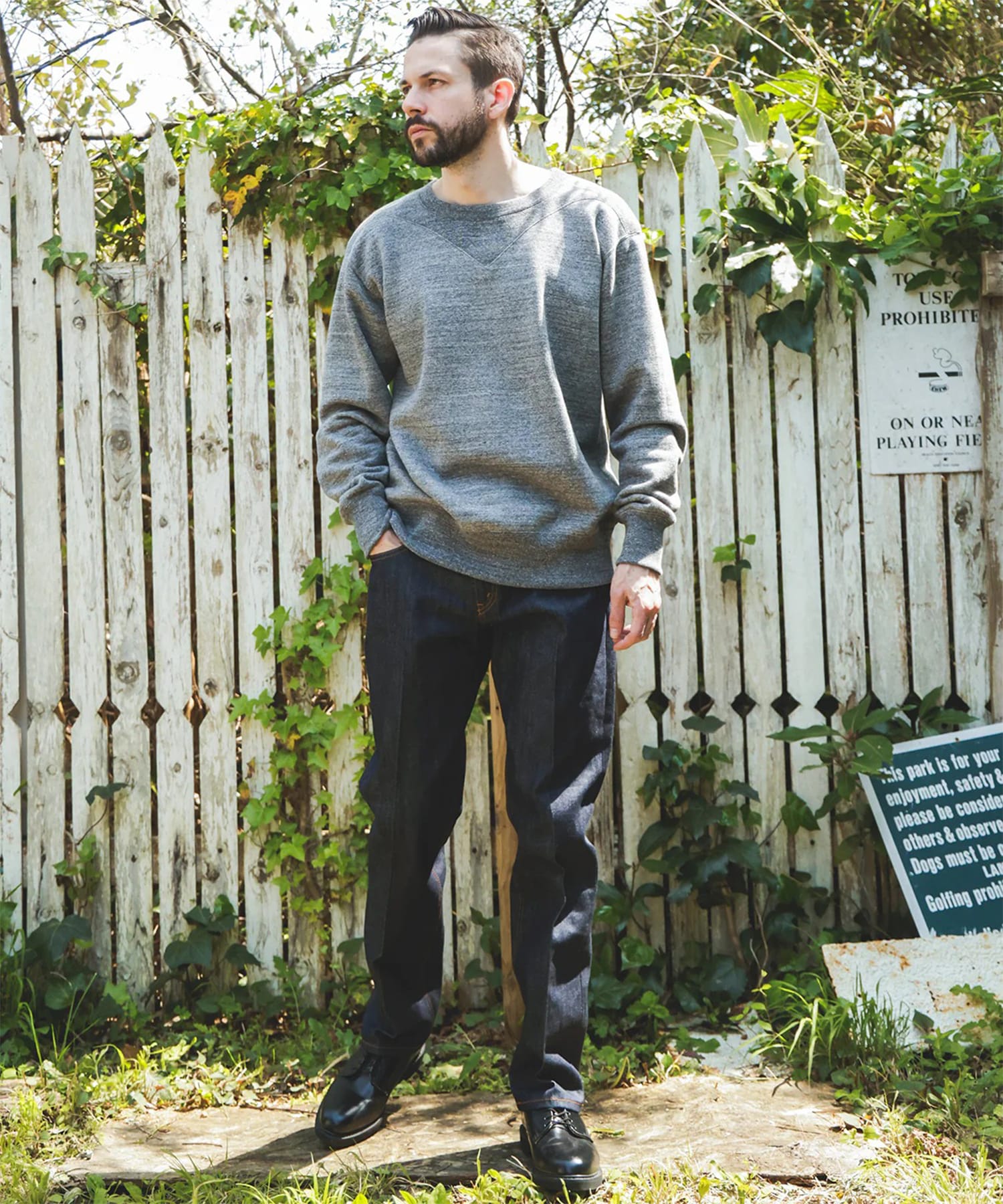FRENCH TERRY RAFFY COTTON /GUSSET YOKE SHIRT MR.OLIVE
