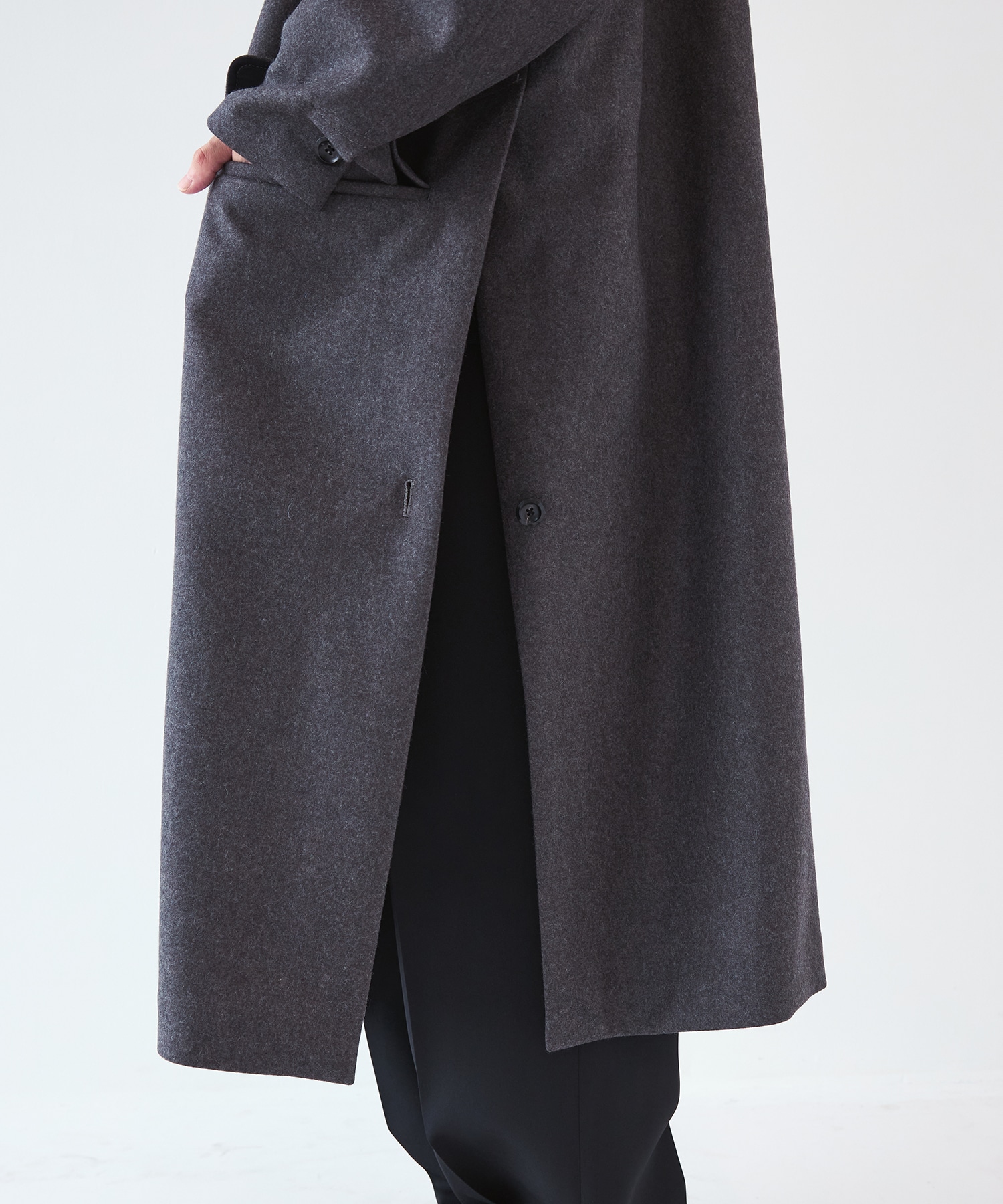 美品 THE RERACS 22AW MELTON DOUBLE JACOAT THE RERACS/ザ・リラクス】RERACS BRITISH MELTON THE DOUBLE PEAKED
