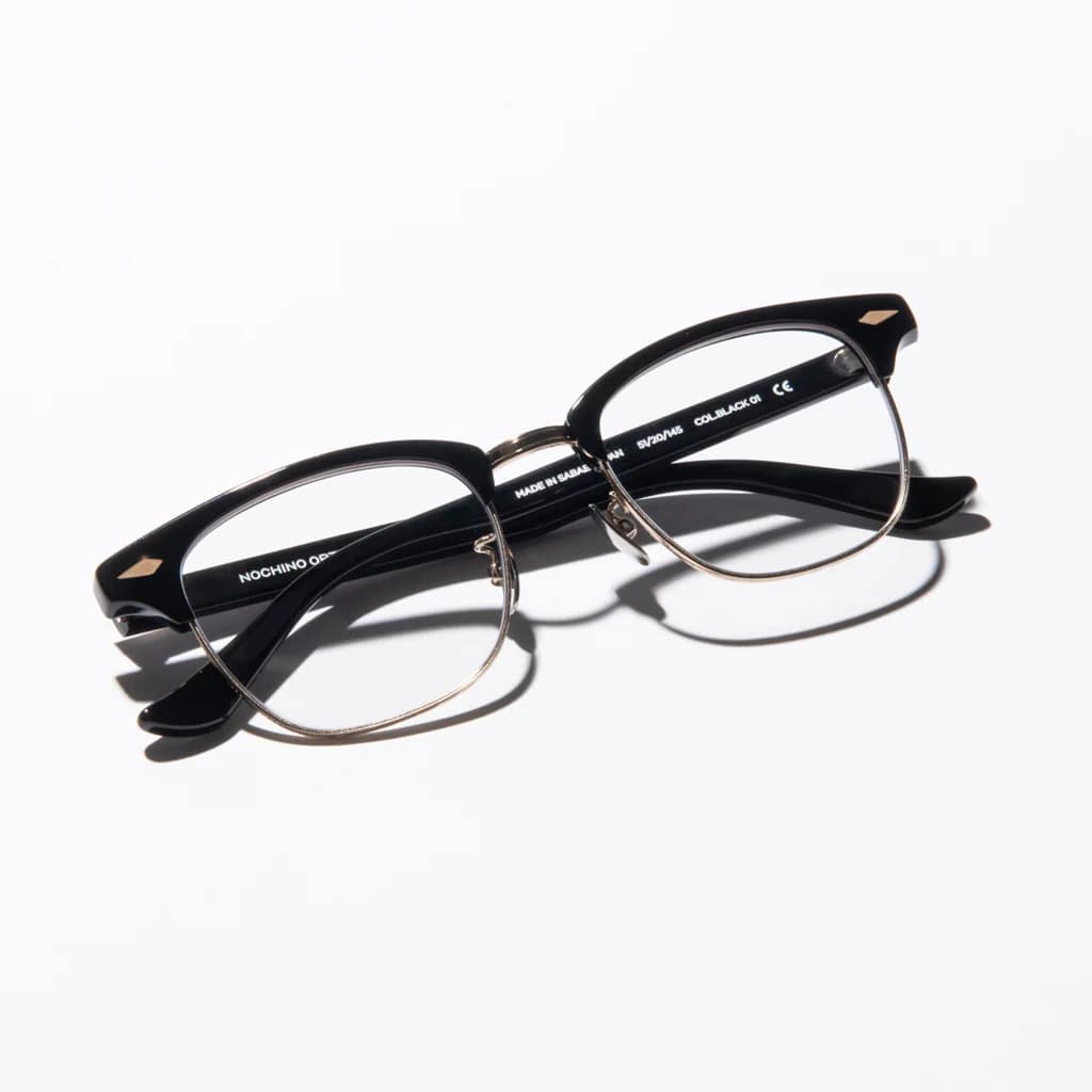 YUGEN #1 GLOSS BLACK & CHAMPAGNE GOLD × CLEAR to GREY NOCHINO OPTICAL