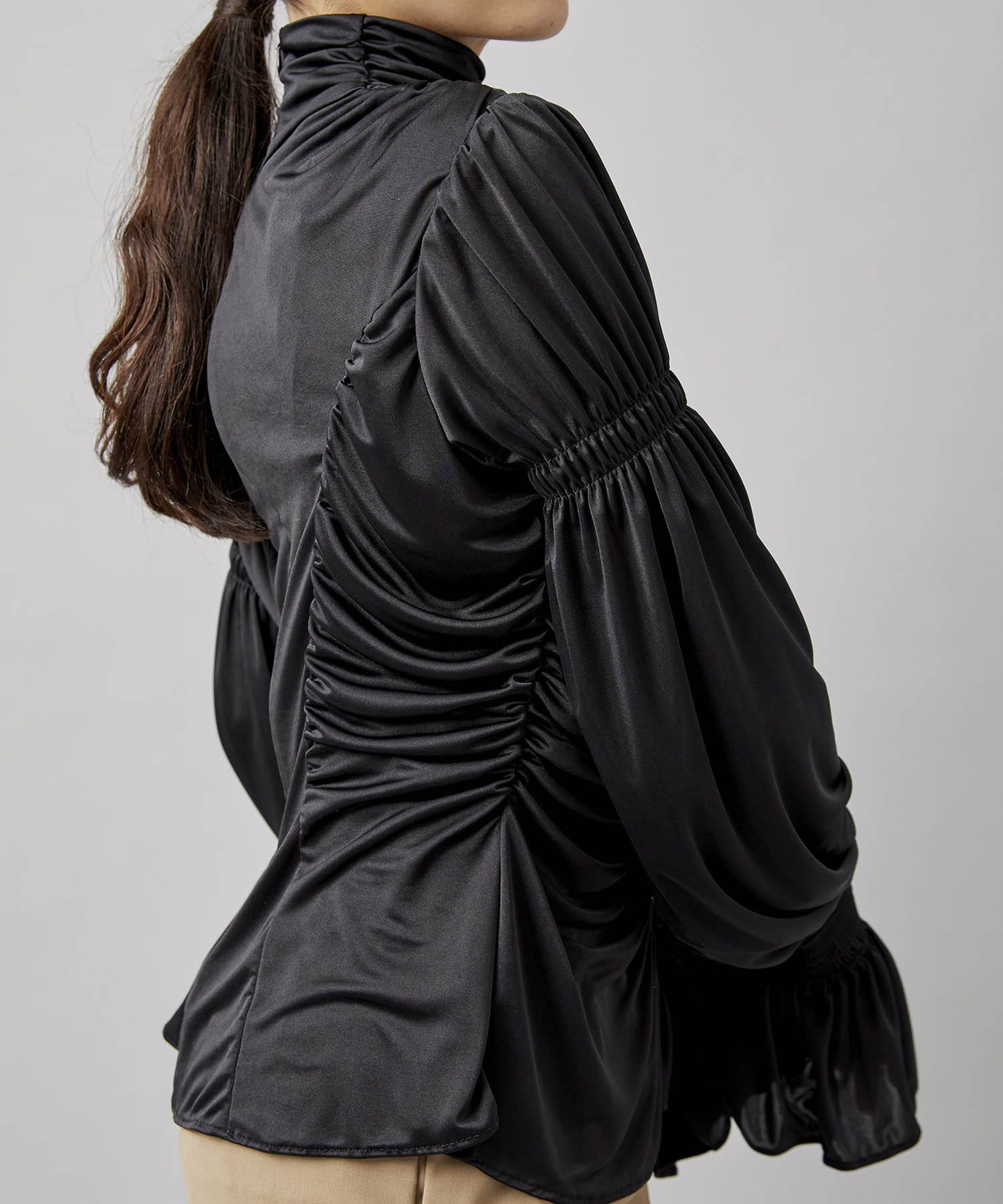 fetico Gathered Twill Blouse