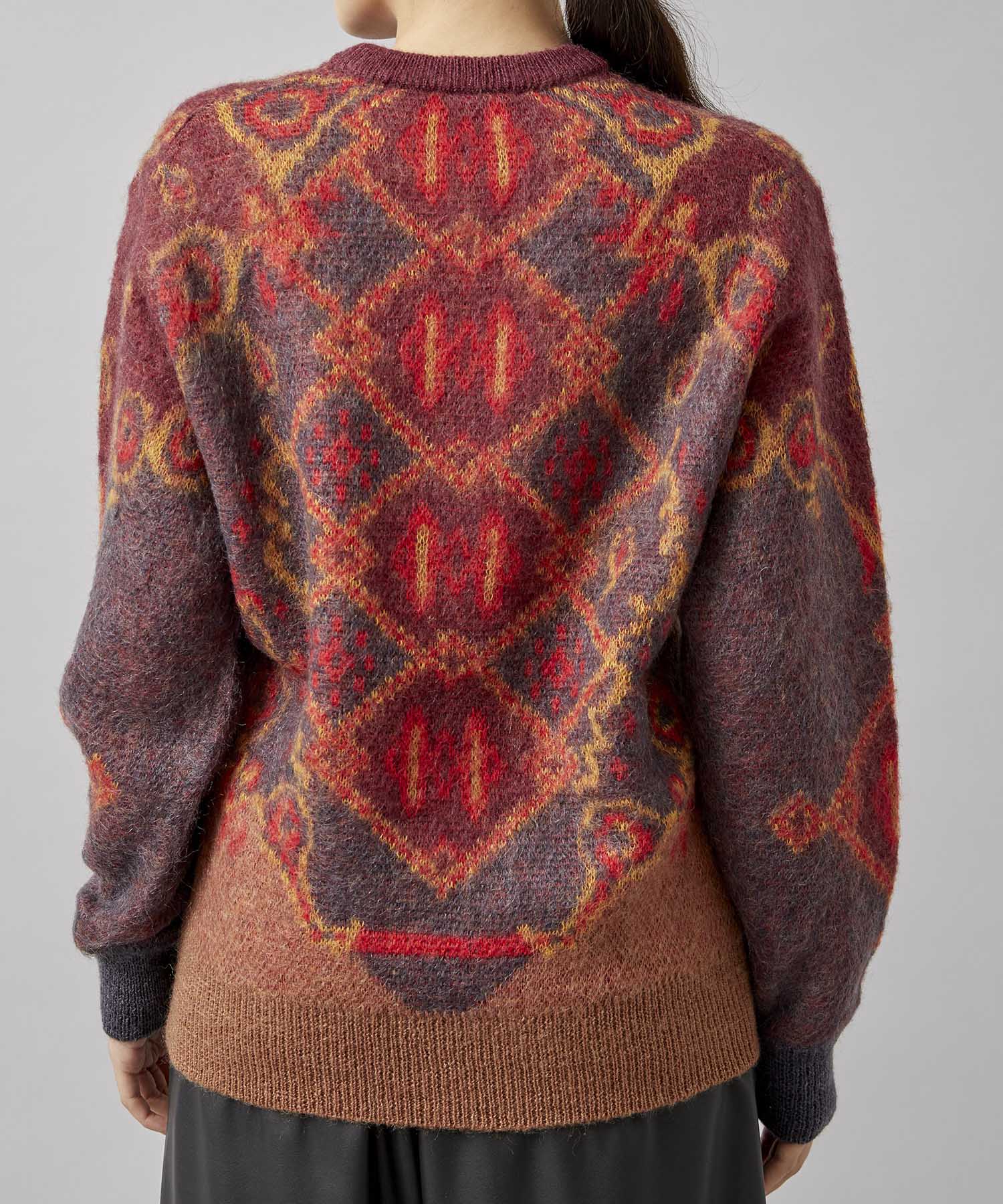 Mohair jacquard knit pullover｜STUDIOUS