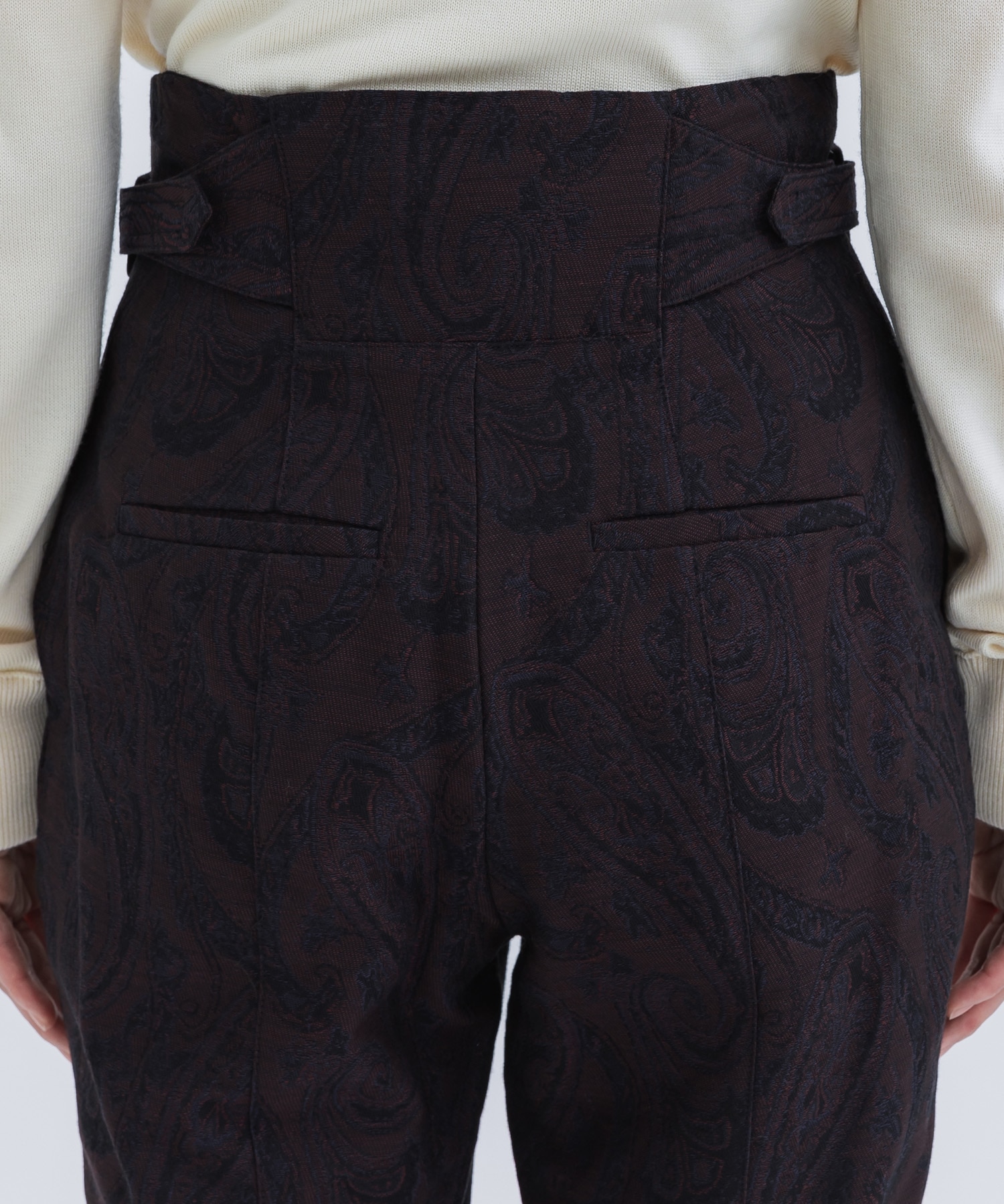 Pintucked trousers-jacqurd AKIKOAOKI