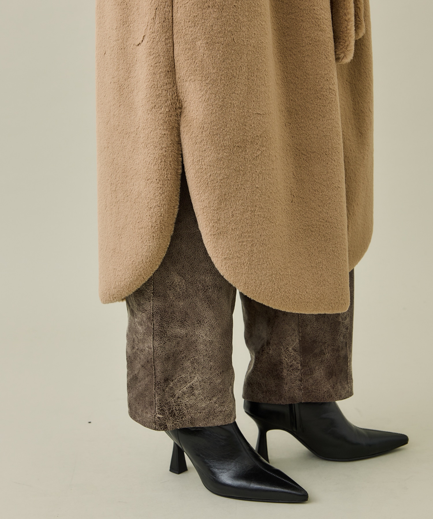 【AMERI】MANY WAY USEFUL BOA COAT / BEIGE