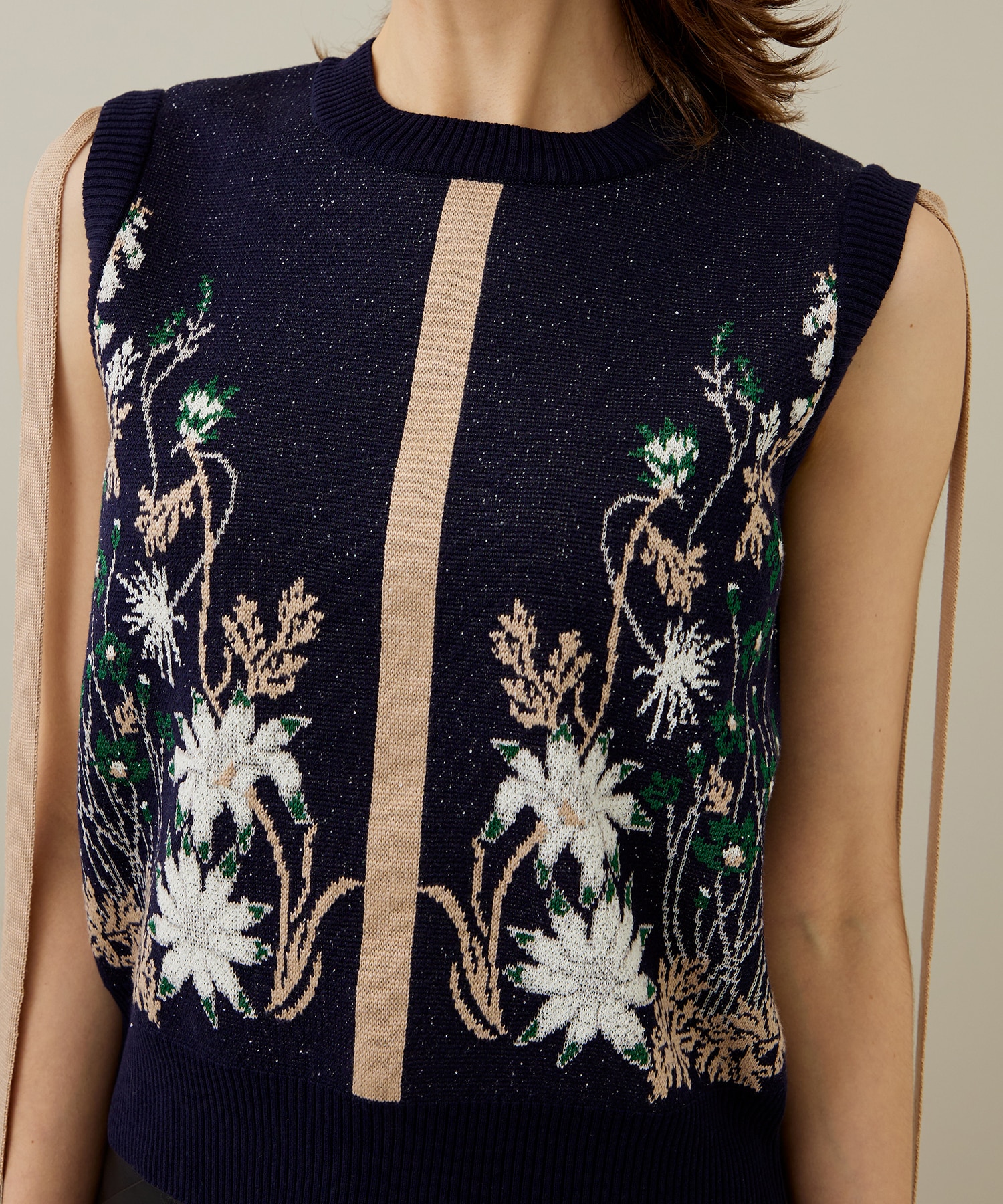 MURRAL Garden flower knit vest (Navy)-