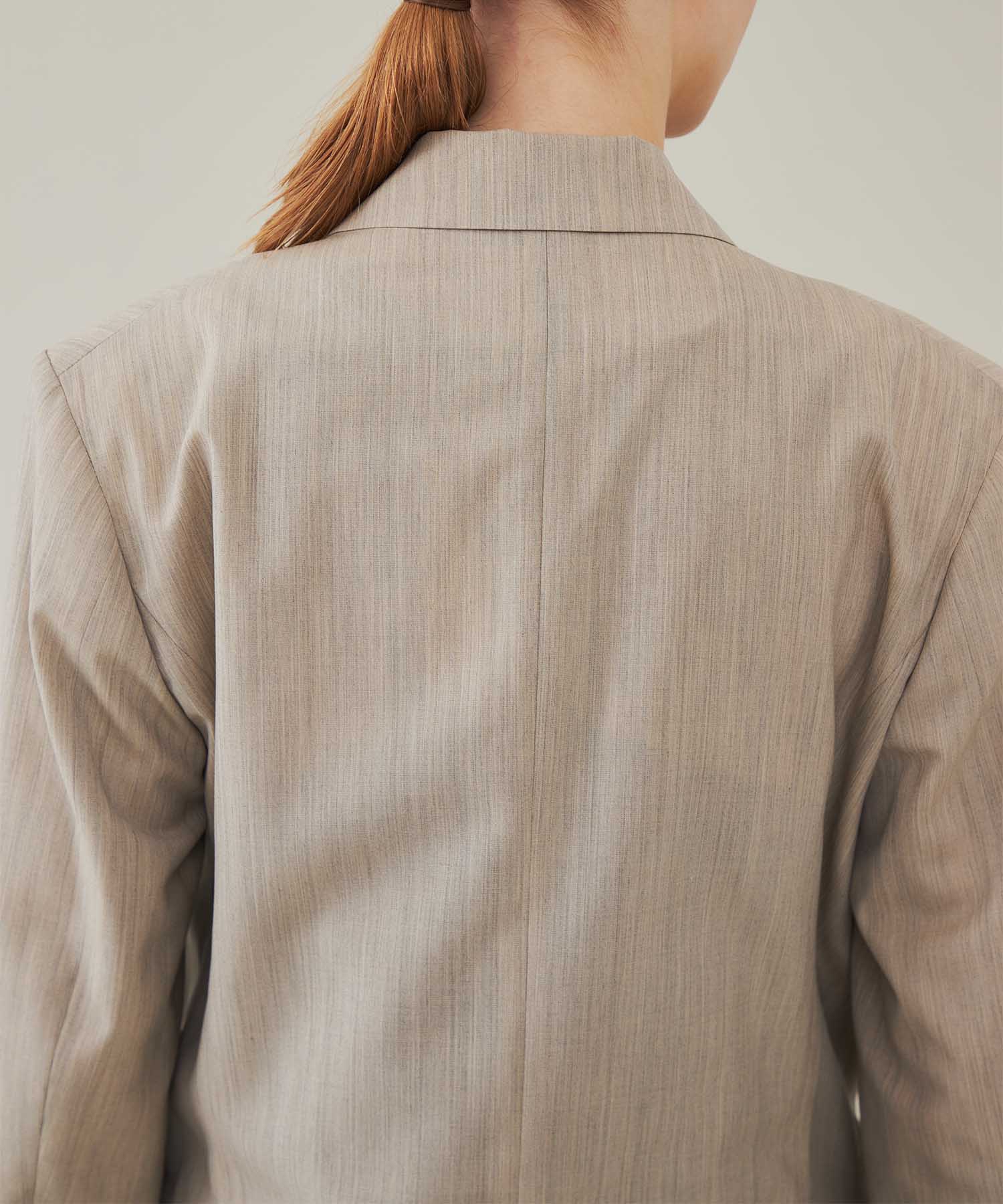 SUMMER WOOL LAYERED LAPEL JACKET CINOH