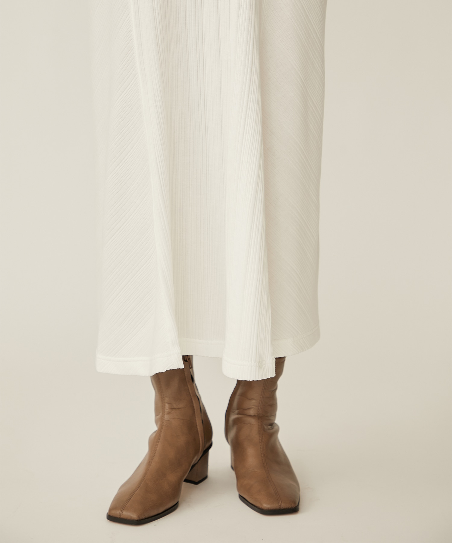 Random Ribbed Organic Cotton 2 way Dress(1 WHITE): Mame Kurogouchi