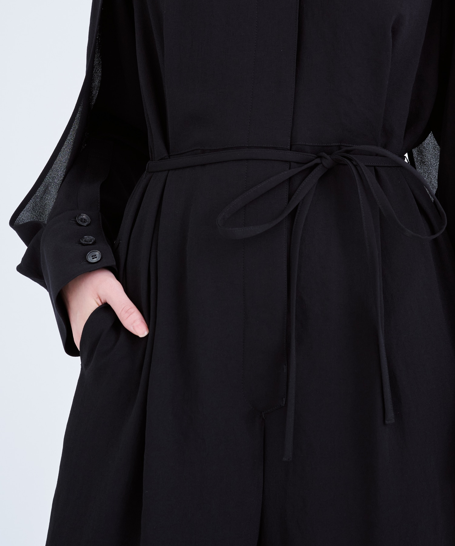 Beata wrap sleeve jumpsuit BK(1 BLACK): AKIRANAKA: WOMENS