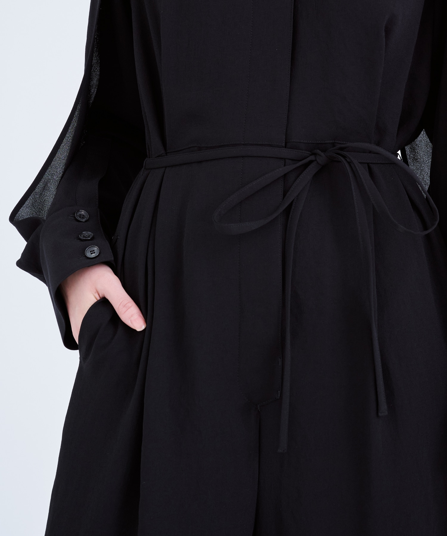 Beata wrap sleeve jumpsuit BK AKIRANAKA