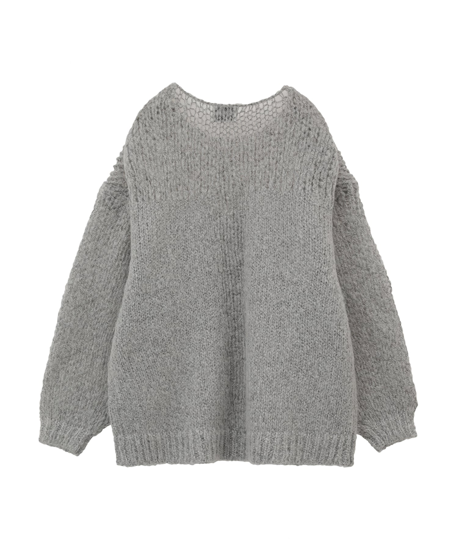 HALF SHEER LOOSE MOHAIR KNIT TOPS(1 GREY): CLANE: WOMENS