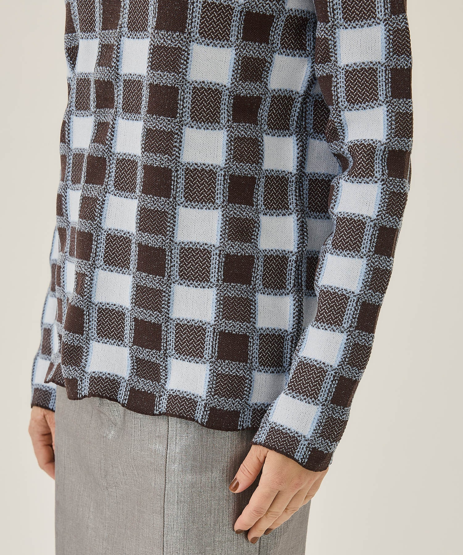 plaid turtlenecked sweater ODAKHA