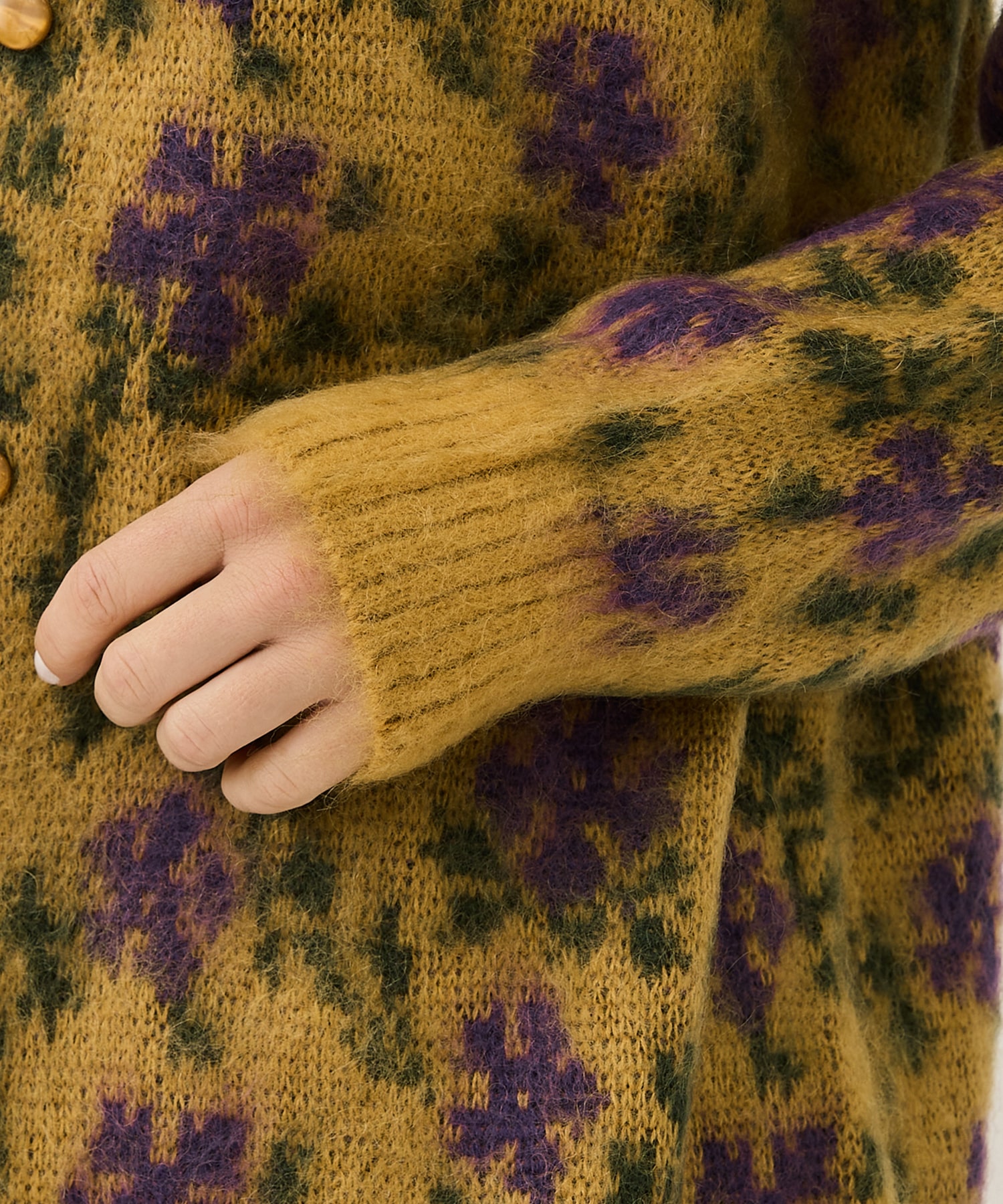 Mohair Cardigan - Flower(S YELLOW): Needles: WOMENS｜ STUDIOUS