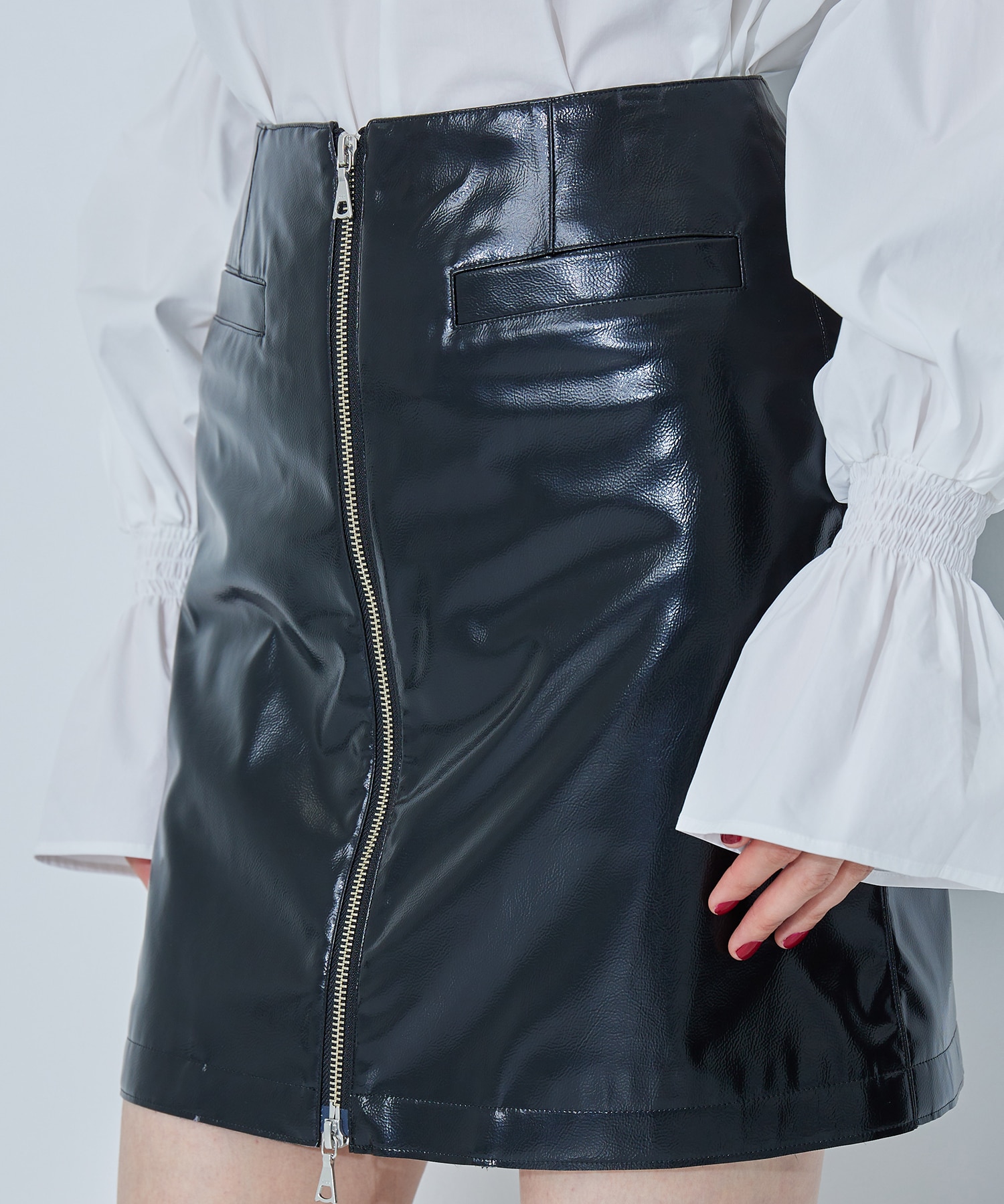 Patent Leather Like Skirt STUDIOUS