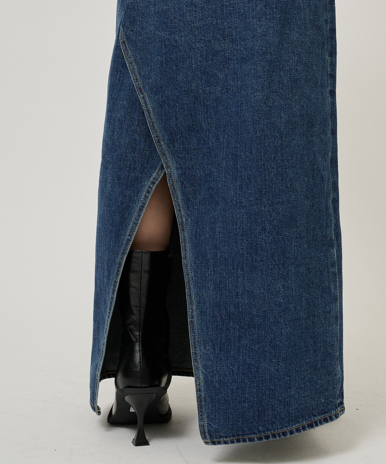 selvedge bleach denim tight skirt(36 BLUE): beautiful people 