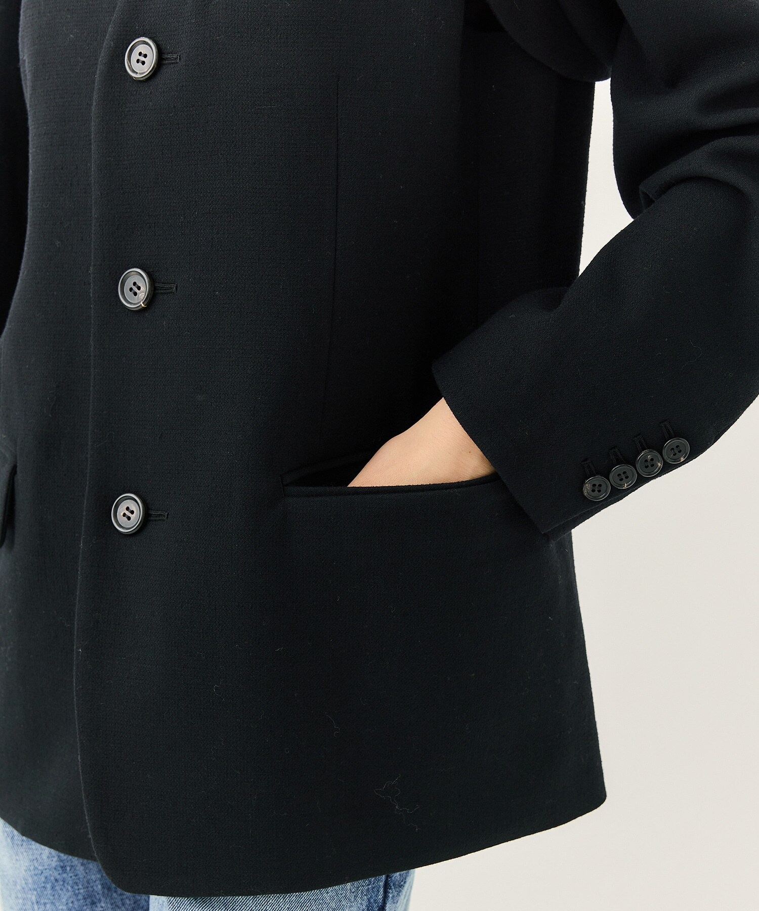 Double Cloth Layered Jacket(36 BLACK): INSCRIRE: WOMENS｜ STUDIOUS
