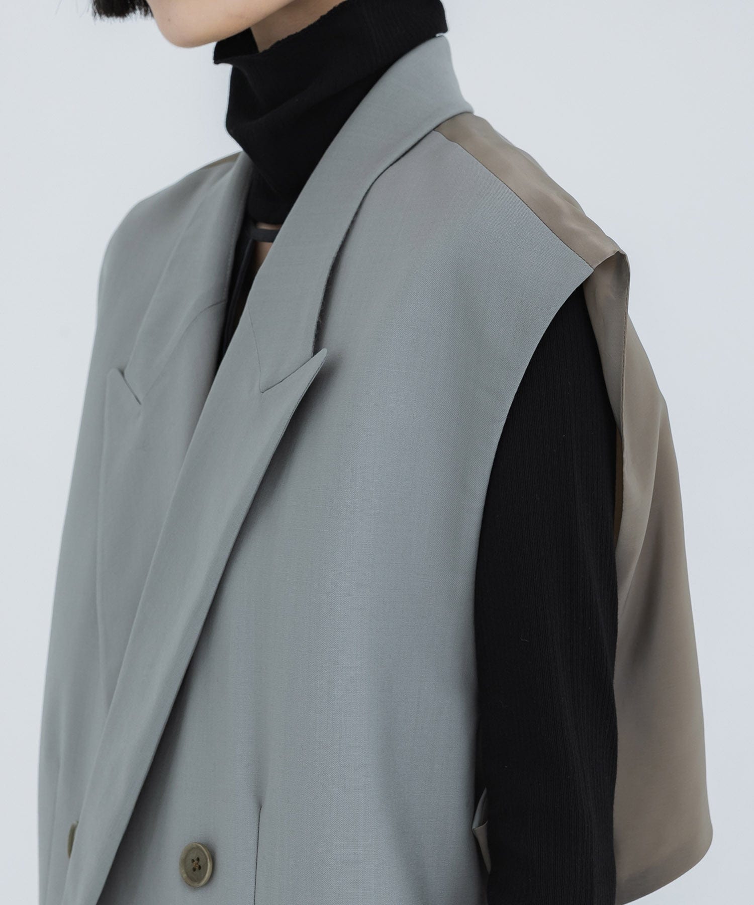 Wool tropical double breast sleeveless jacket 08sircus