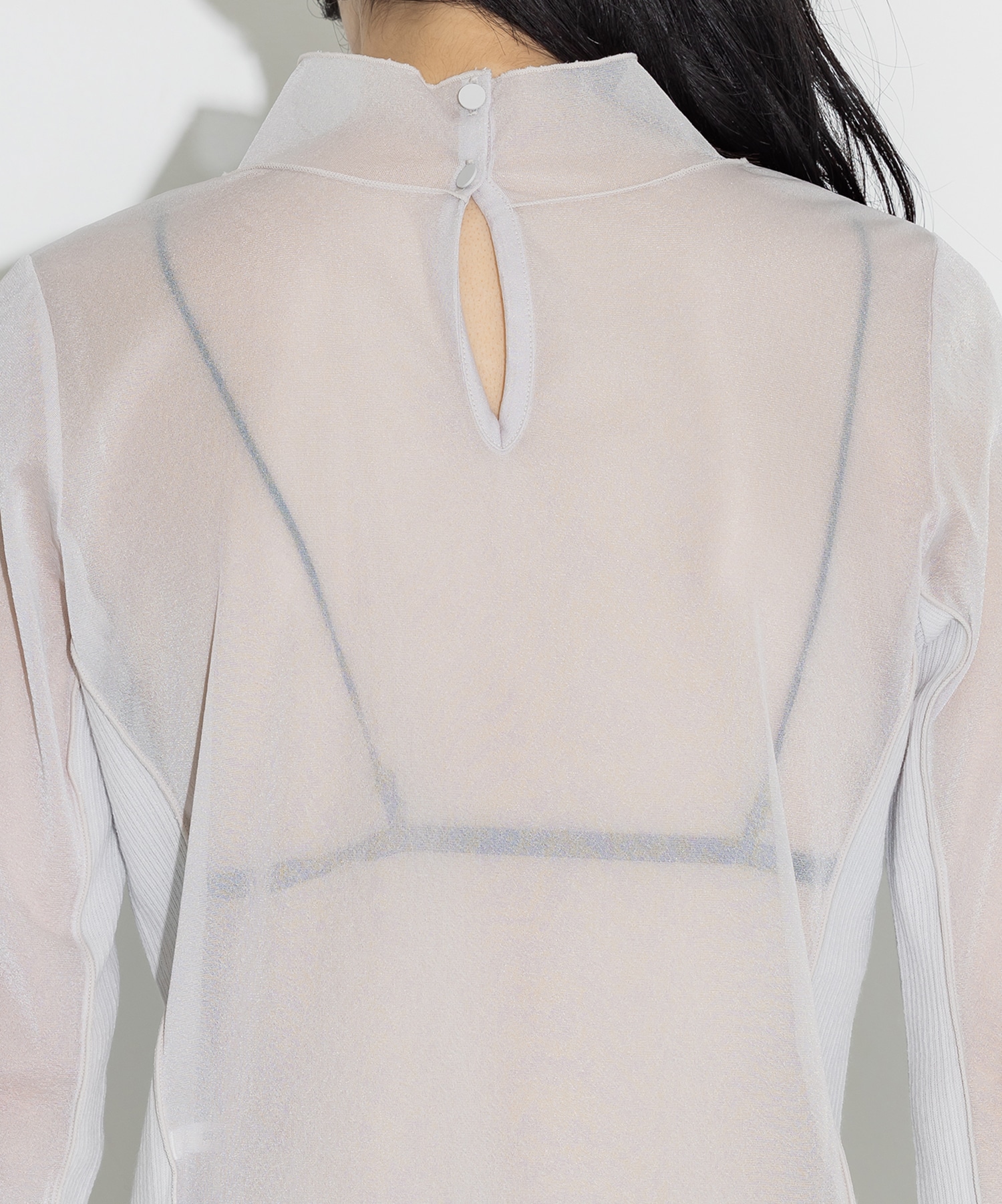 Rib Paneled Sheer Top STUDIOUS